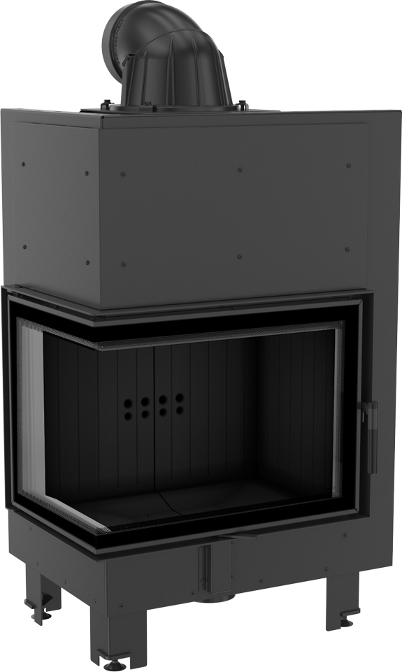 Oceľový krb MBZ vľavo BS 13 kW Ø 200 čierne