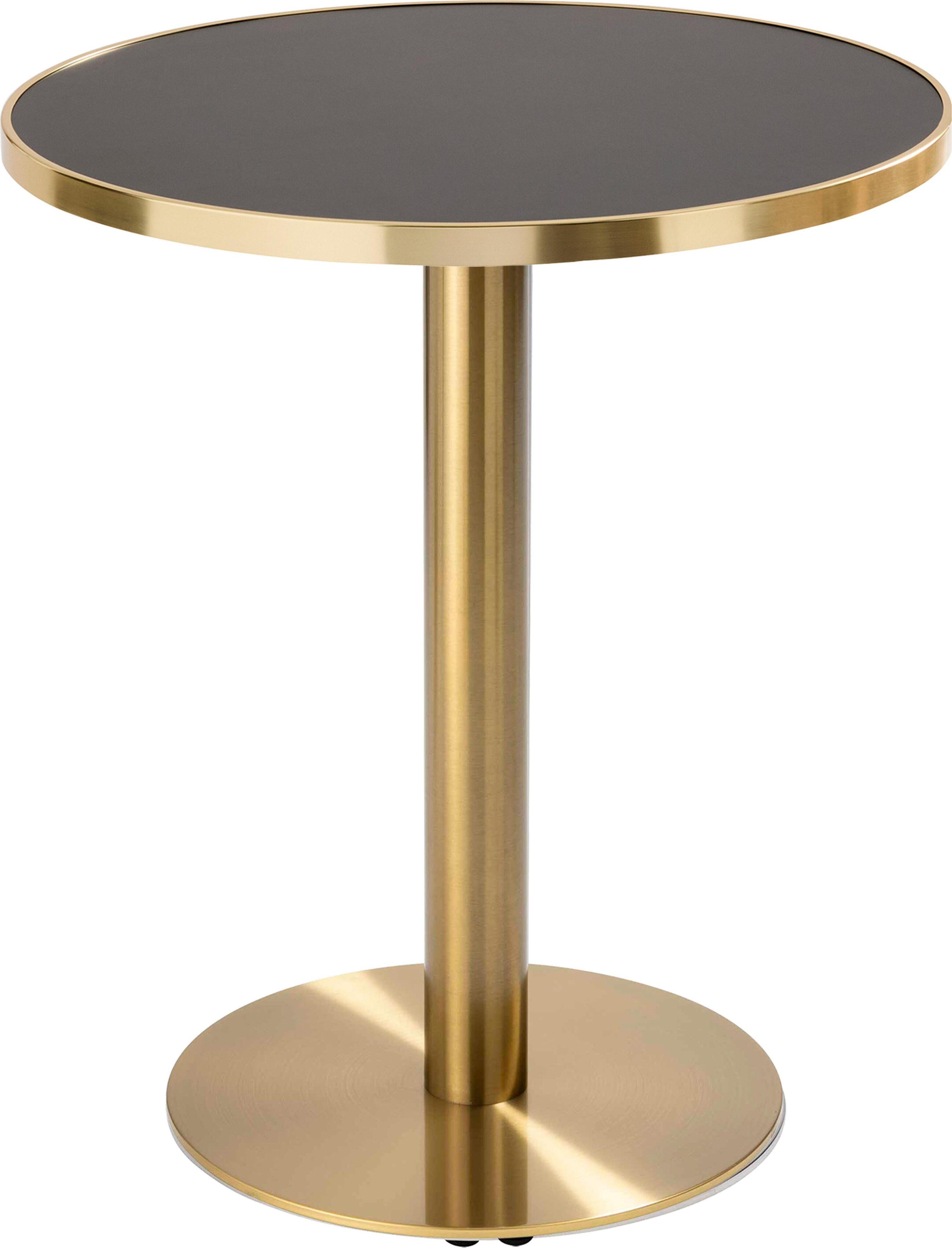 Runder Esstisch 60 cm, schwarz/goldene Platte und goldene Beine - Oviala Montmartre 112814