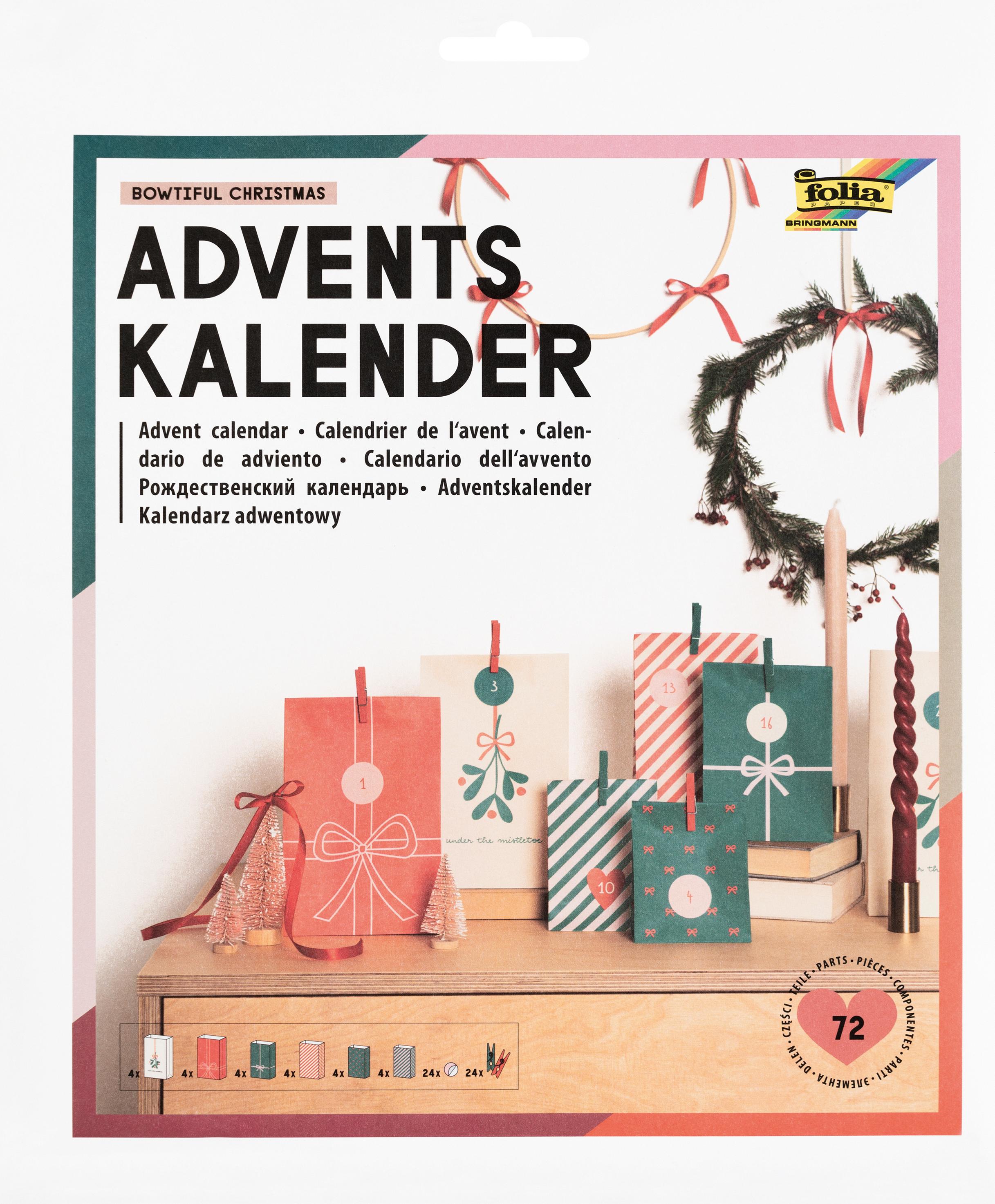 folia 9399 folia Adventný kalendár BOWTIFUL CHRISTMAS, 72 kusov