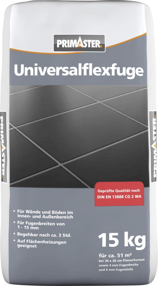 Primaster Universalflexfuge 1 - 15 mm zementgrau 15 kg
