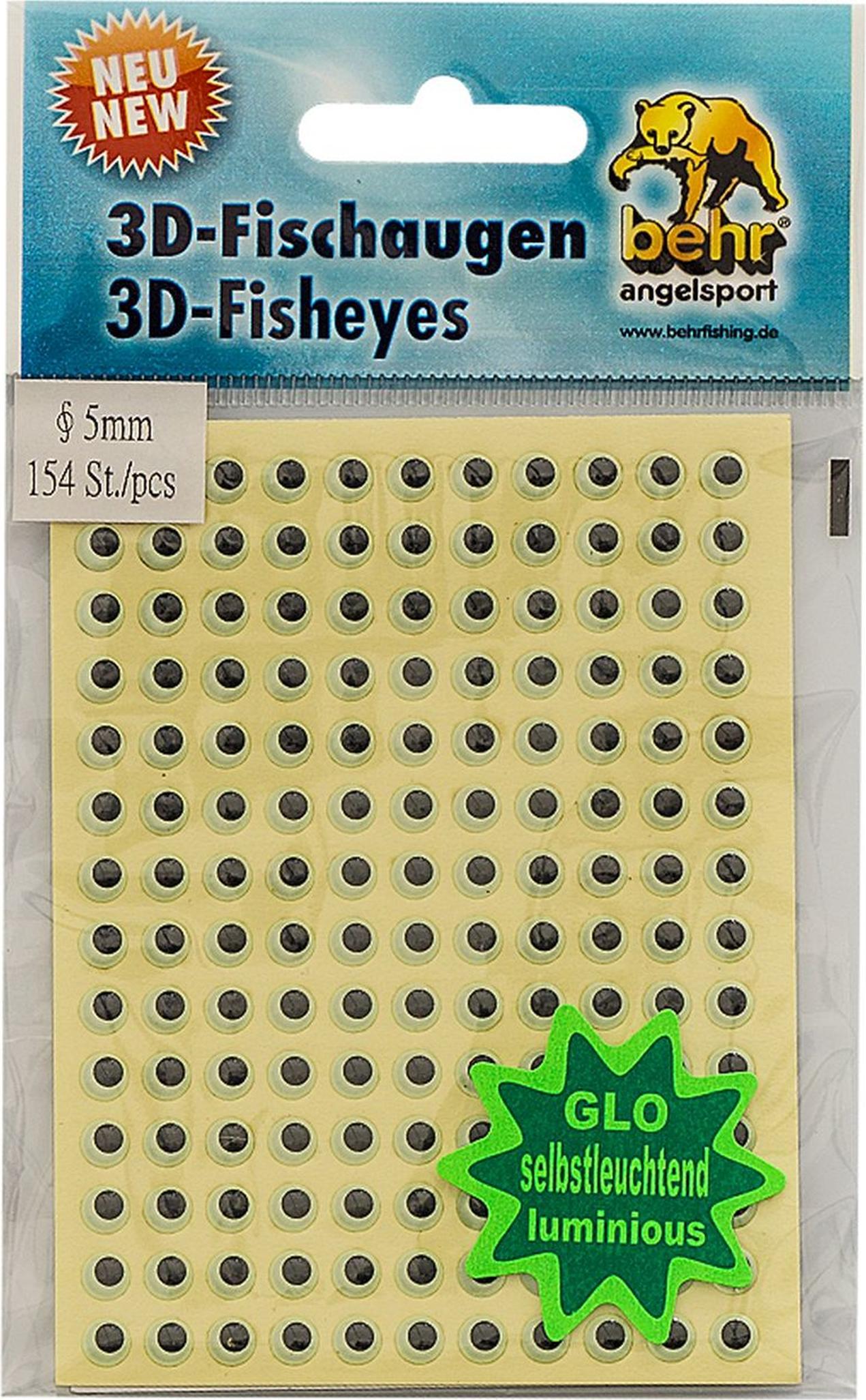 Behr Angelsport GmbH 3D Fisch Augen Leuchtaugen glow black 5 mm