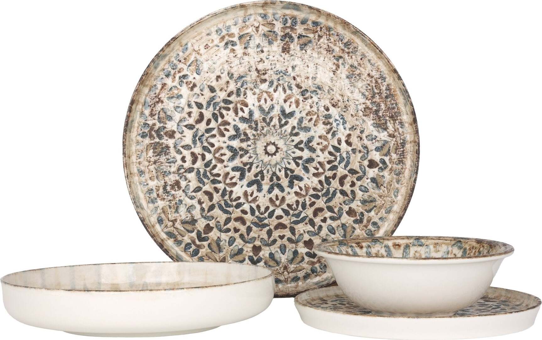 Rinart Assiette à Dîner - Aztec - Porcelaine - 27 Cm - Lot De 6