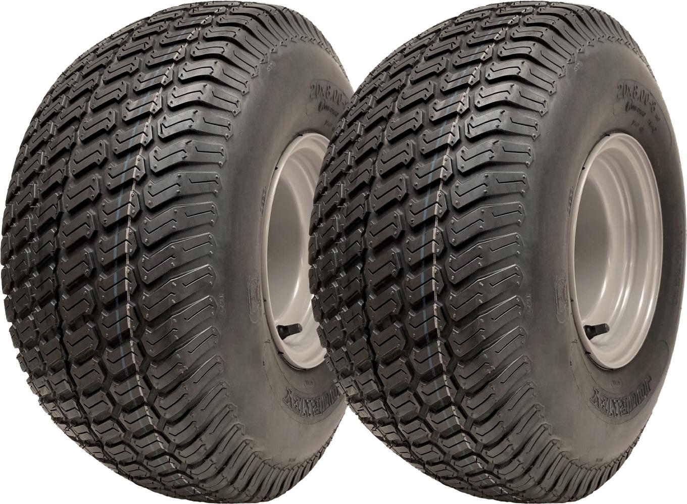 20x8.00-8 Kolesá na kosačky na trávu P332 Cestné 4-palcové disky PCD 437 kg (sada 2)