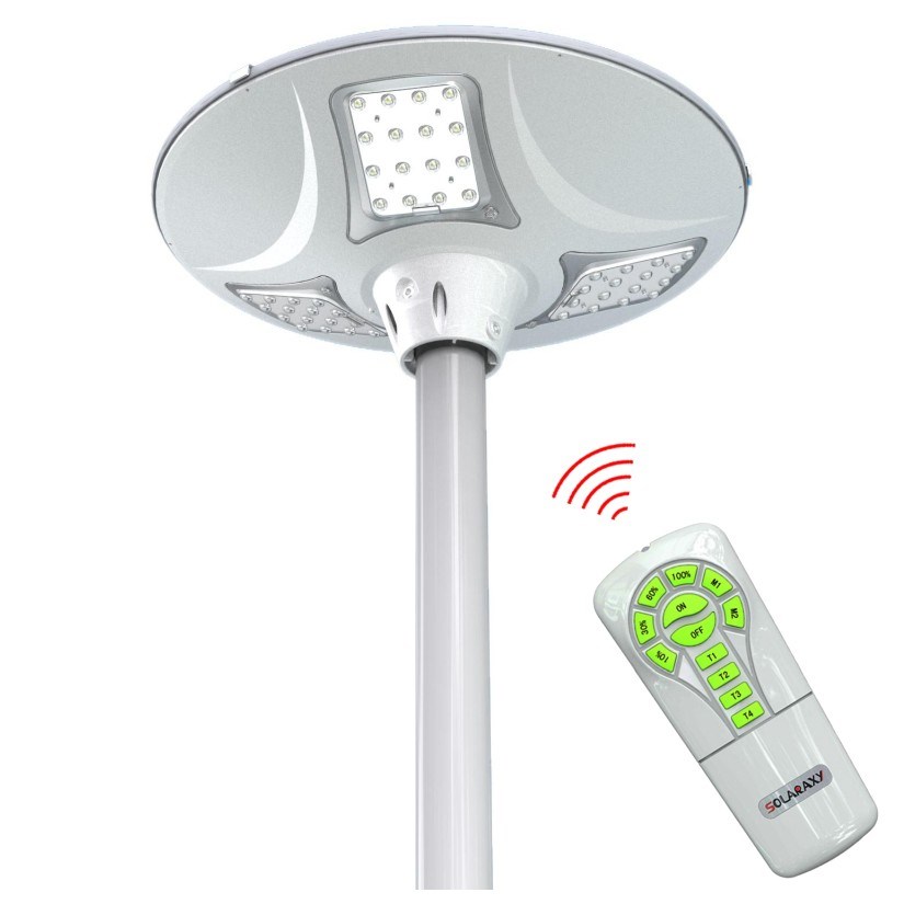Powerneed Solárna Pouličná Lampa Ufo 2000Lm, Led X48, Solárny Panel 18,5W, Senzor Pohybu A Súmraku, Diaľkové Ovládanie, Strieborná, Sll12