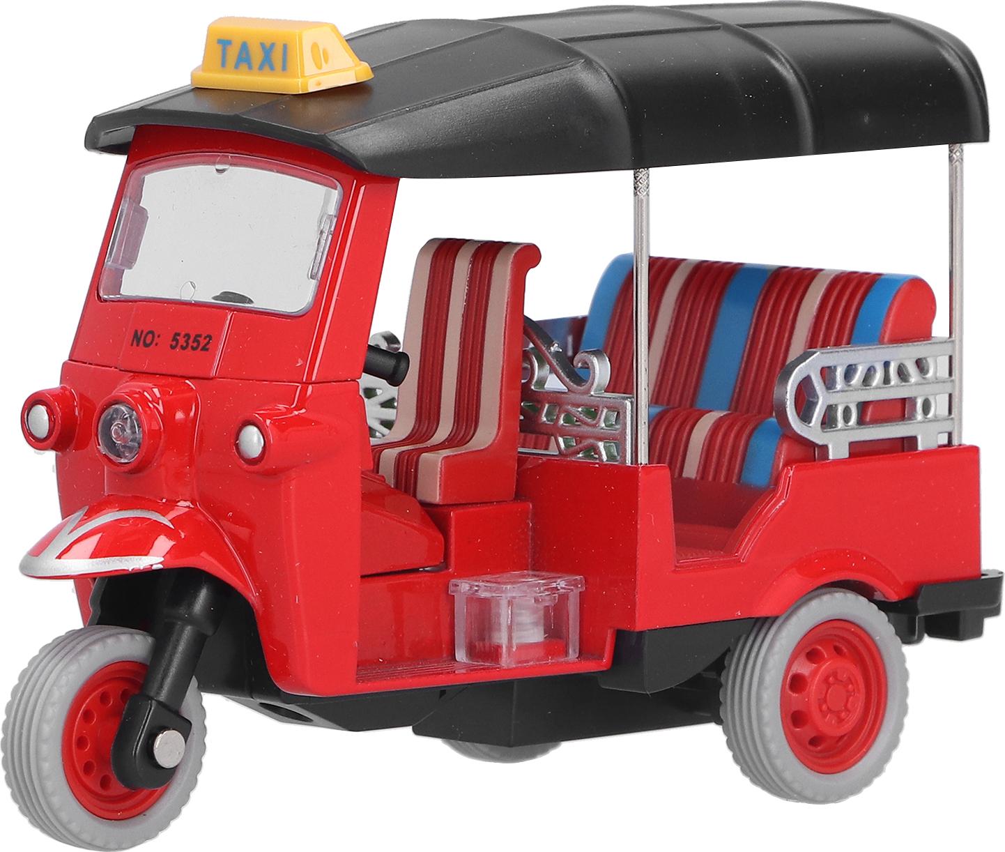 Gistuch Ziehen Sie die thailändische Dreirad Simulationslegierung Tuk -Auto -Modell Spielzeug Kinder Fahrzeug Toyred zurück