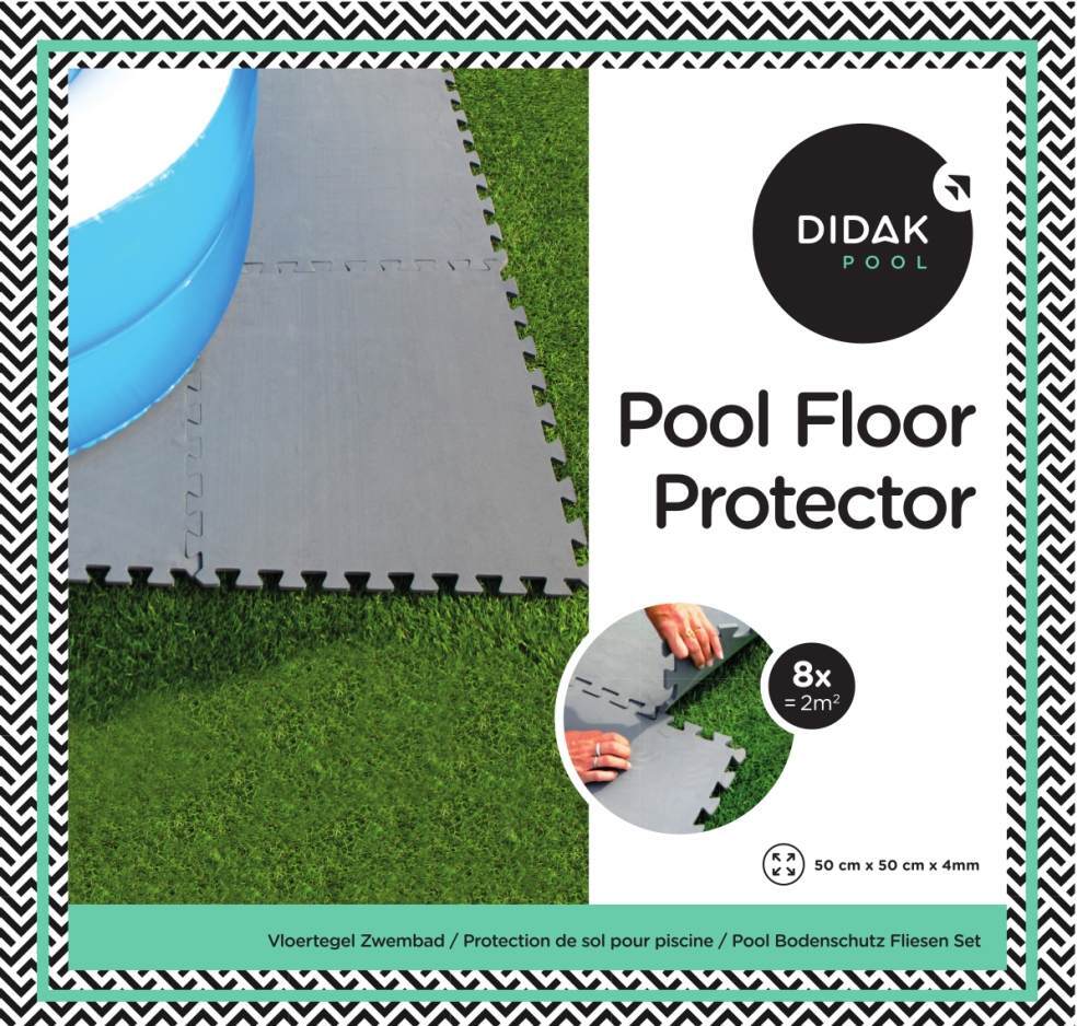 didak pool Didak Bodenfliesen 50 x 50 x 0,4cm dunkelgrau (8 Stück)