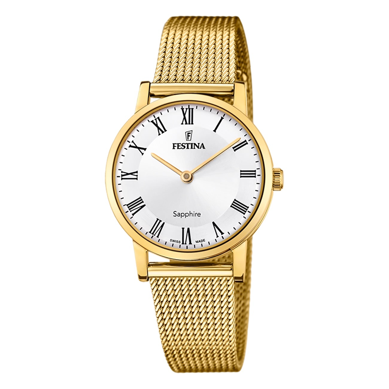 Festina dámske hodinky z nehrdzavejúcej ocele zlaté Festina Swiss made náramkové hodinky UF20023/4