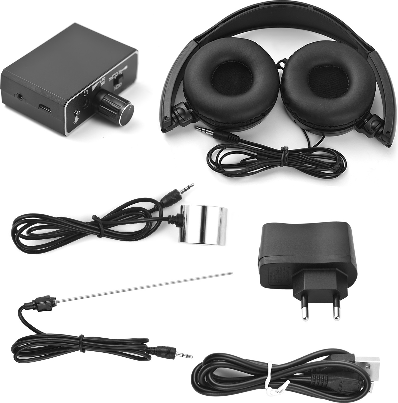 Lixada Kabellose Wasserleckdetektoren fuer den Hausbau, Wasserlecksensor mit Kopfhoerer, unterirdischer Wasserleitungsleckmonitor mit Doppelsonde, 20000-fache Audiovergroesserung, -70D db Empfindlichkeit fuer Wasserzementstahlrohre