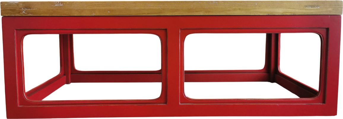 Fine Asianliving Japandi Couchtisch Holz Rot B130xT65xH45cm