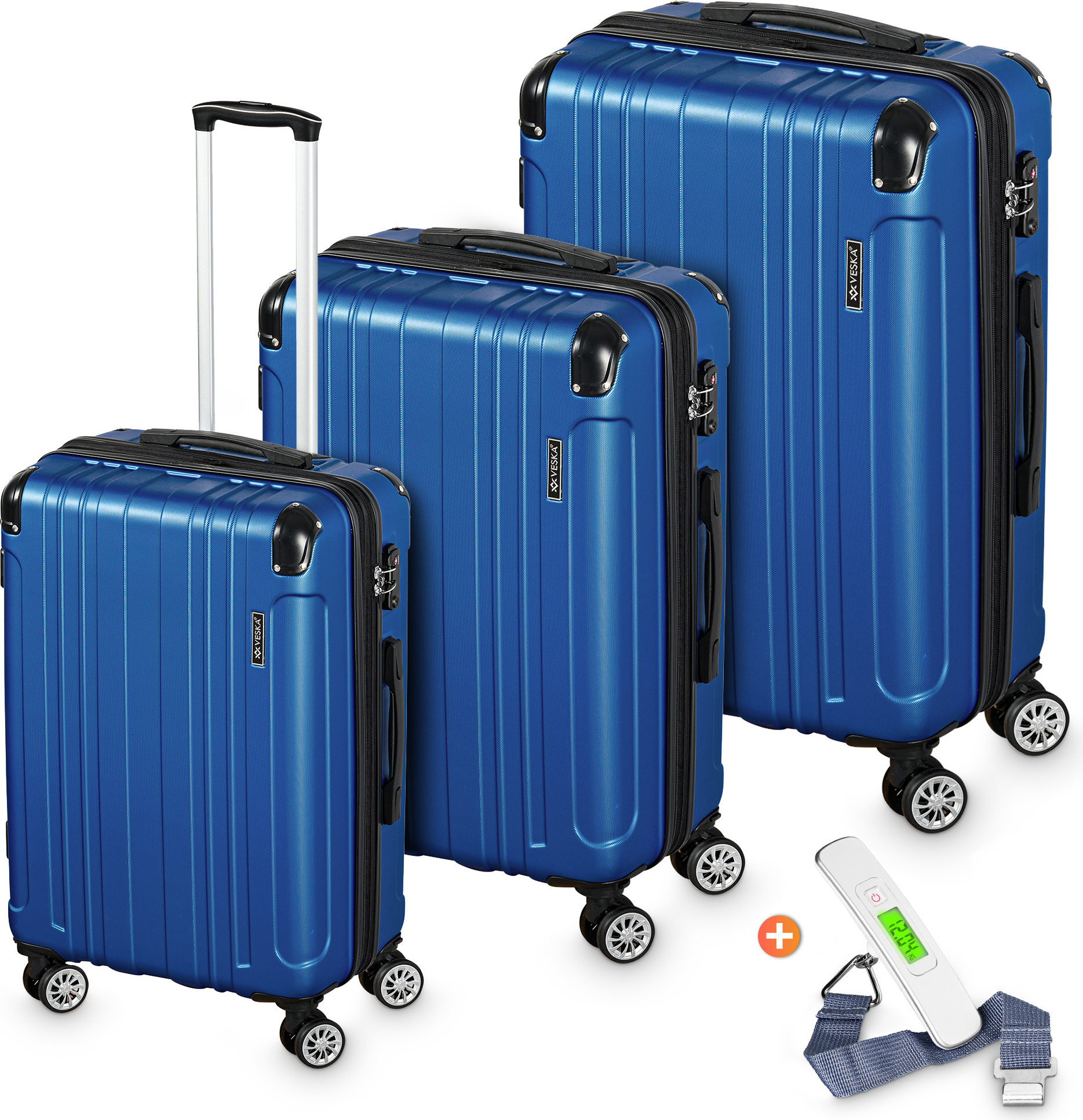 Set di valigie rigide pezzi con serratura a combinazione