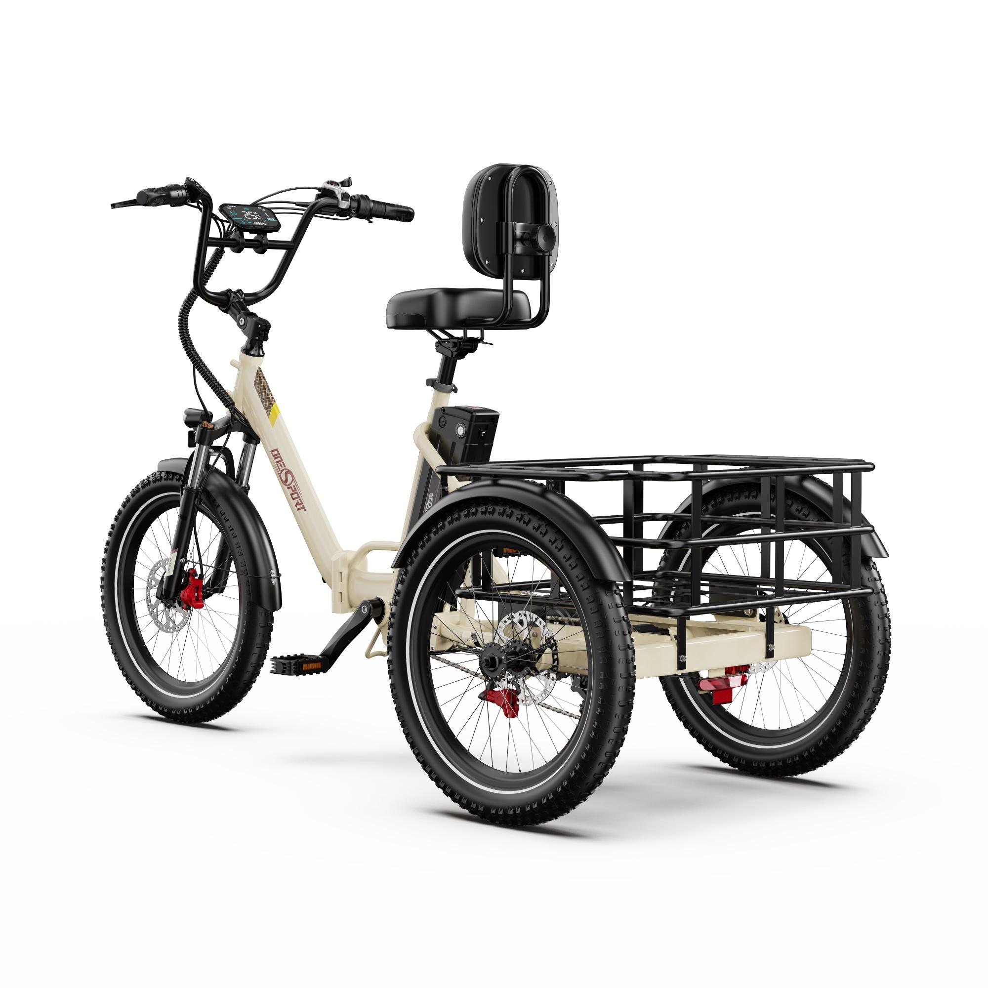 20 palcový * 3.0 elektrický trojkolka 18Ah s košom e-bike nákladný bicykel e-bike skladacie bicykle Bafang motor hliník 180KG senzor krútiaceho momentu reverzná funkcia