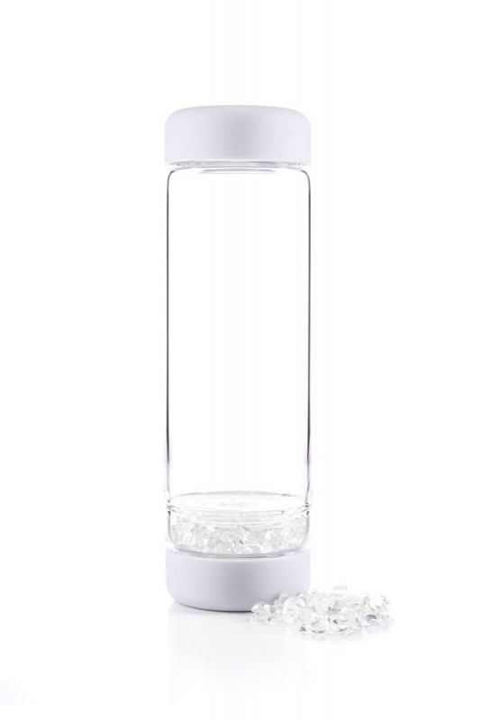 VitaJuwel - Flasche Inu! Bergkristall- Cloud White mit Bergkristall 01INUBKCL
