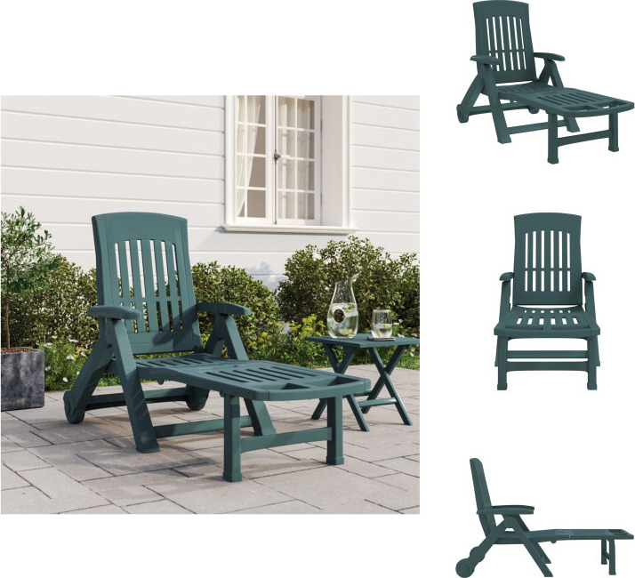 vidaXL Skladacie lehátko s kolieskami Zelené PP - Lehátka