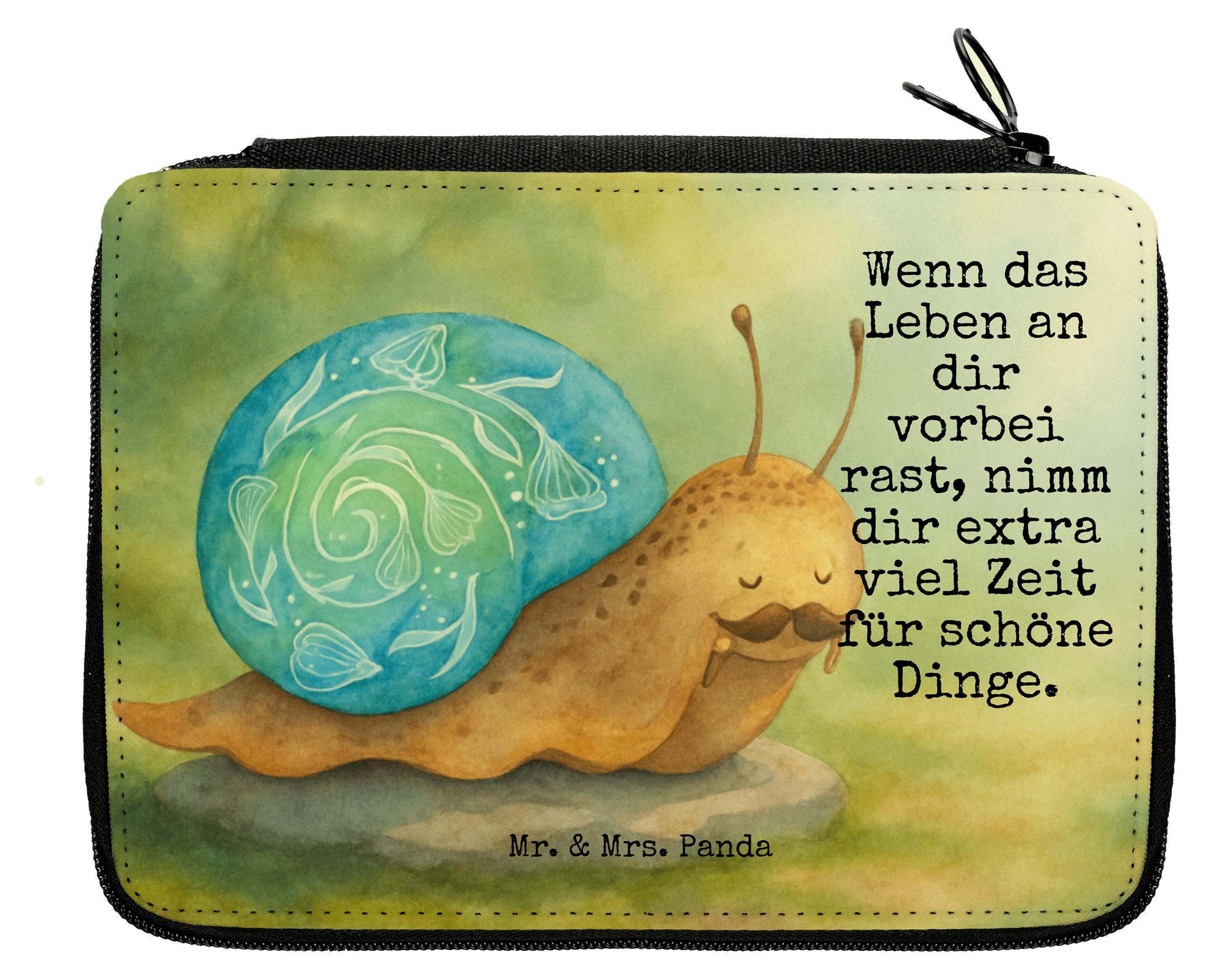 Mr. & Mrs. Panda Bleistiftetui Schnecke Sir Design - Weiß - Geschenk, Weisheit, Lebenszeit, Mäppchen, Lebensmut, Federtasche, Federmäppchen, Schnecken, Lustige Sprüche PD-1963629-STANDARD
