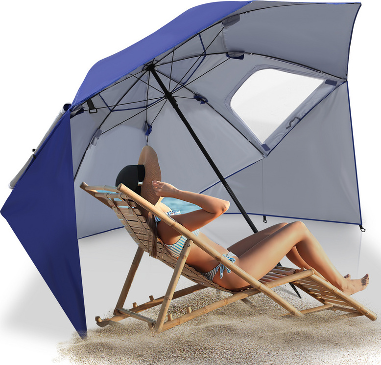 Jopassy Sonnenschirm Gartenschirm Strand Schirm Terrasse Hawaiischirm Regenschirm 210cm RL-HG8450-1-BDd