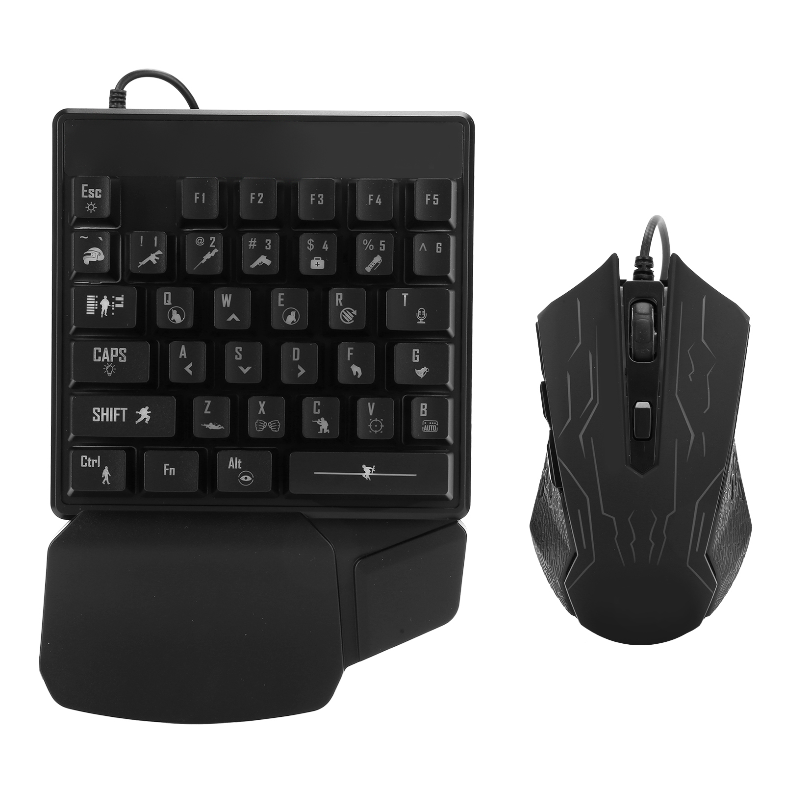 Cocosity Einhand-Tastatur-Maus-Set,Einhand-Tastatur,Gaming-Tastatur,Tastatur-Maus-Set,JX200 Keyboard Mouse,Universal Keyboard Mouse