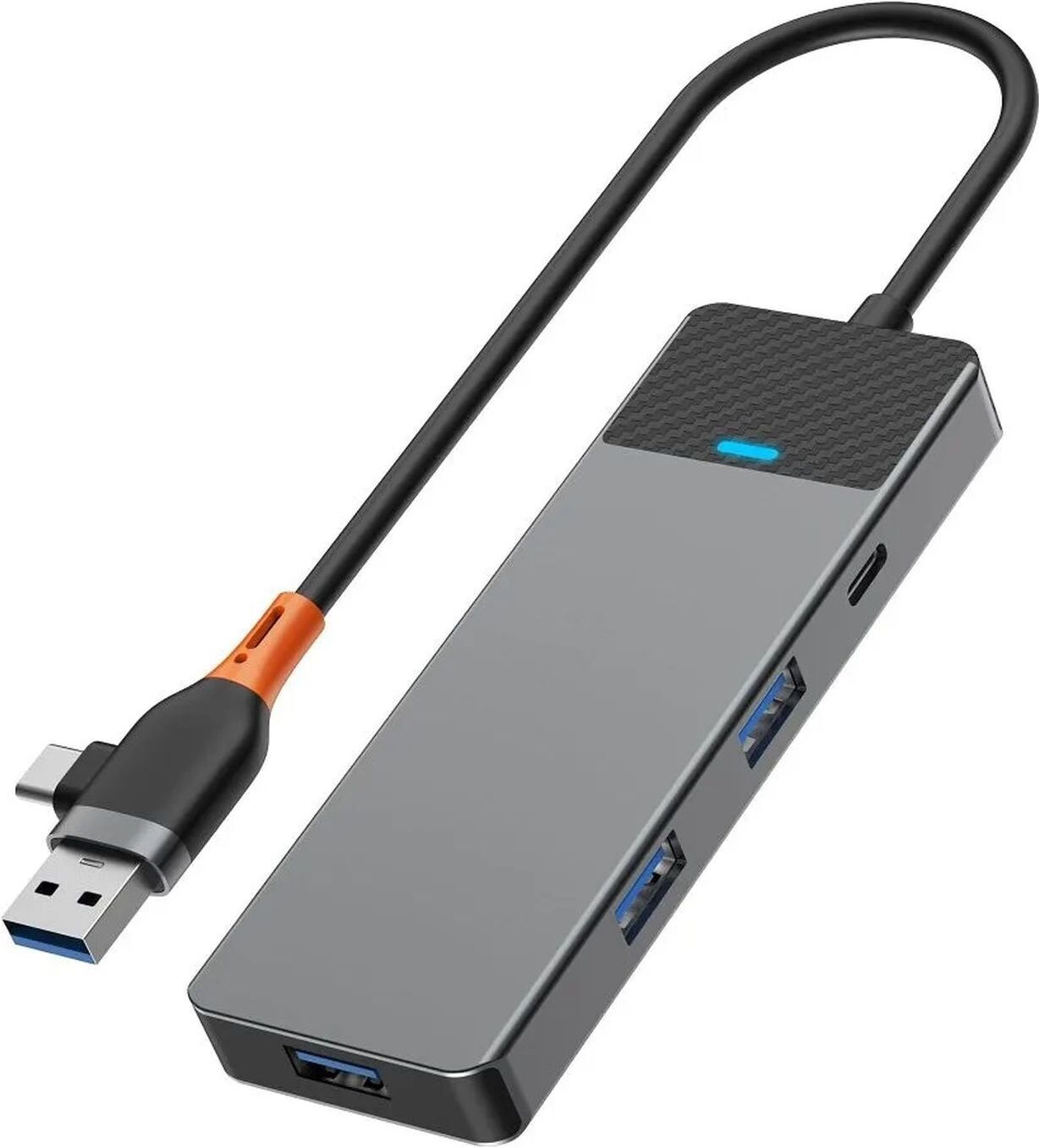 USB adaptér WiWU - HUB A431C 4v1 USB A/C zásuvka na USB3.0x3+USB-Cx1