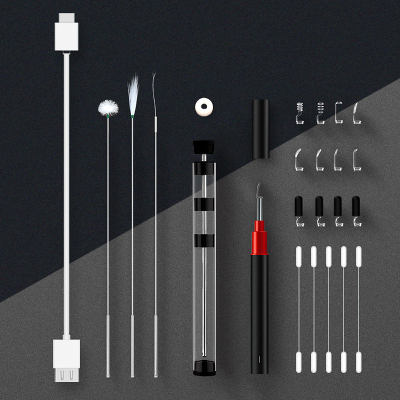 ele eleoption 1080P FHD WiFi Ohrenschmalz-Entfernungskits Ohrfernrohrkamera mit 3-Achsen-Gyroskop