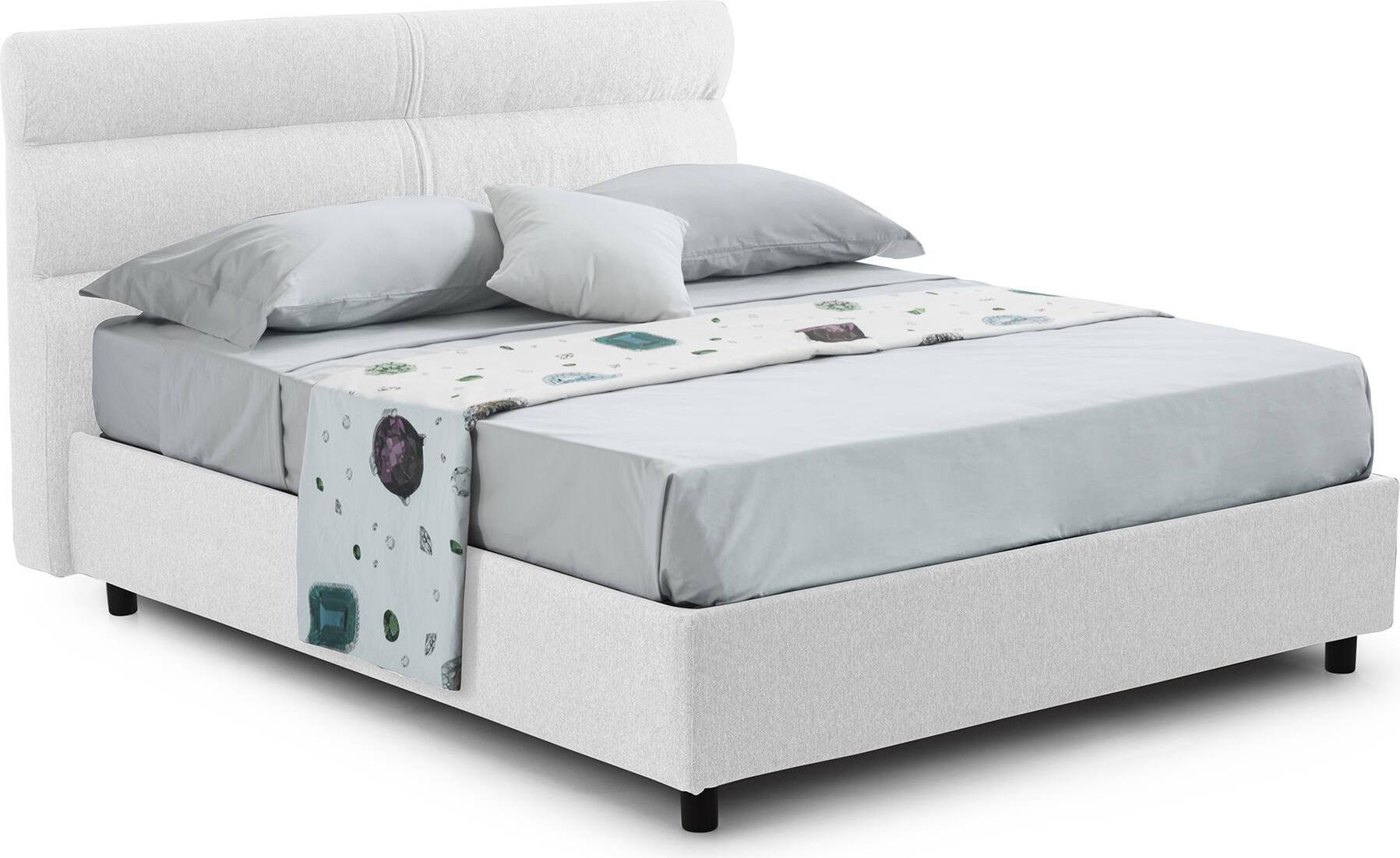 Einzelbett Dmora Brendola Weiß, inkl. abnehmbare Matratze