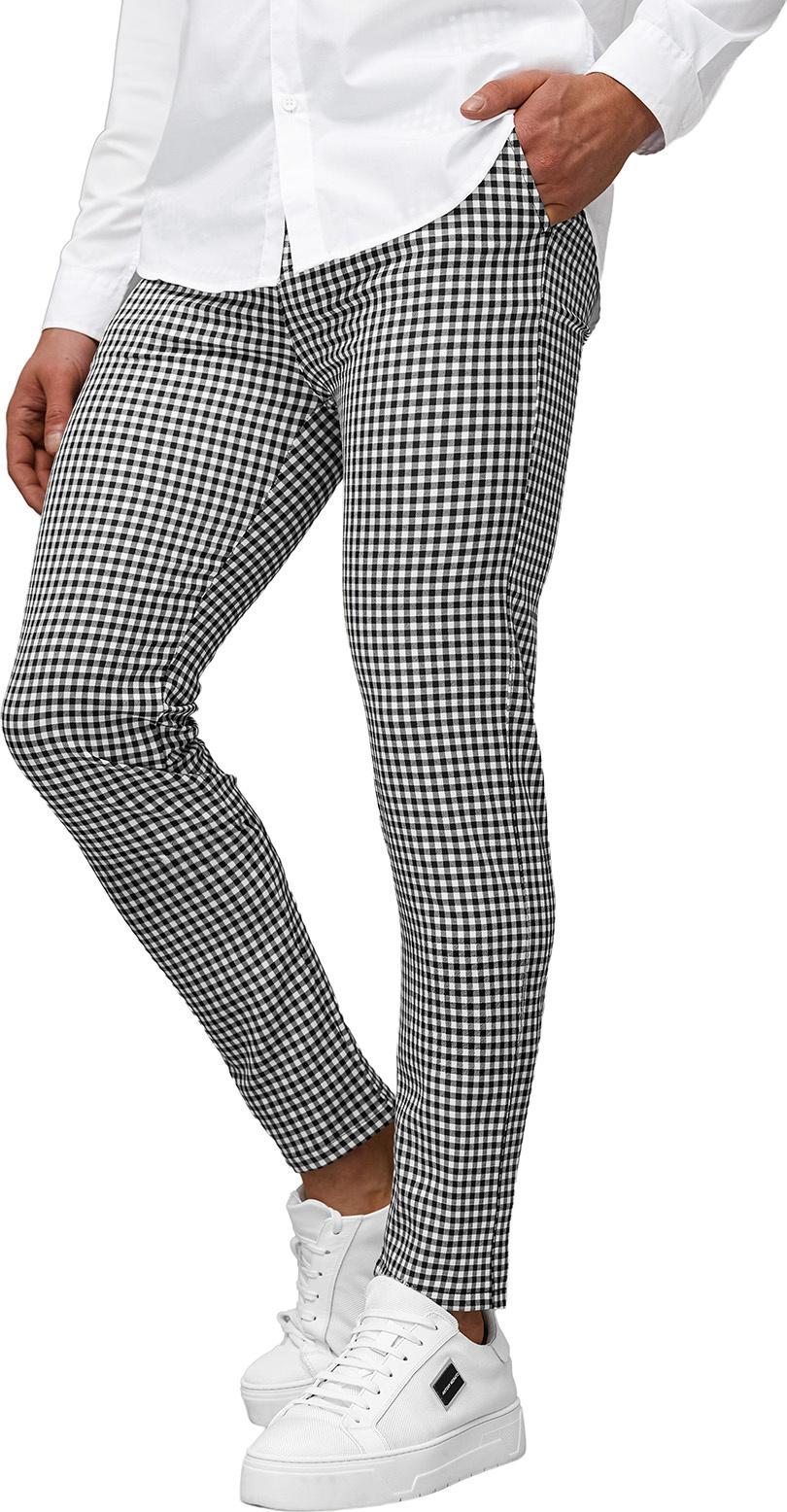 Herren Hose Schwarz-Weiß OZONEE DJ/5531Z 36