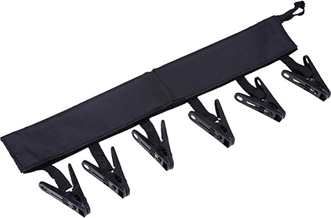 Stuttg Tragbare Kleidung Clip Rack Bad Travel Faltbare Handtuchkleiderbügel mit 6 Clips-Schwarz 874245@Stuttg