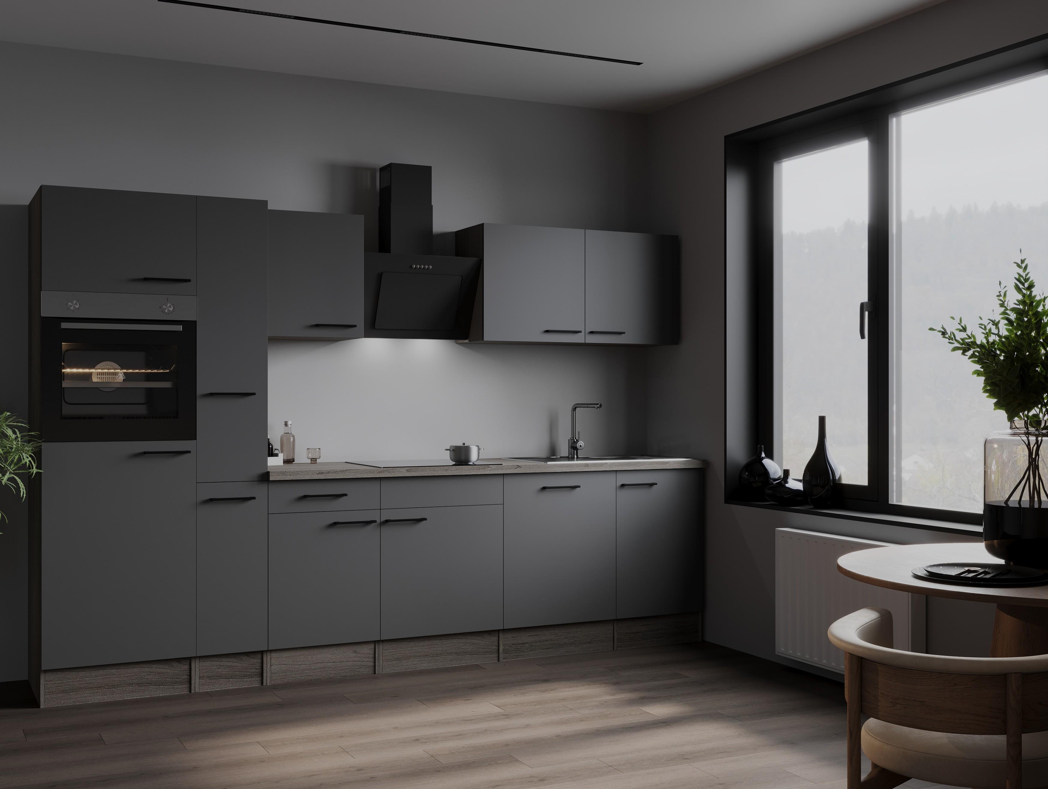 Küche Küchenzeile Küchenblock Eiche York Grau Matt Oliver 310 cm Respekta KB310EYGM