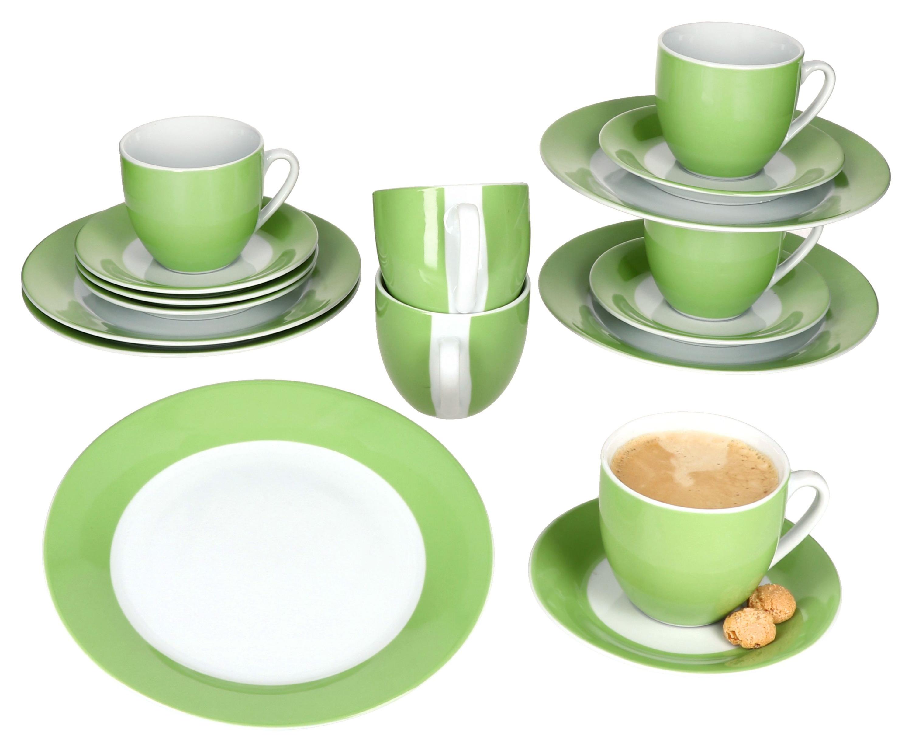 dunkelgrüne vase Dehner Keramik-Vase Linn, bauchig, dunkelgrün Casa Moro Gläser-Set Smoothie