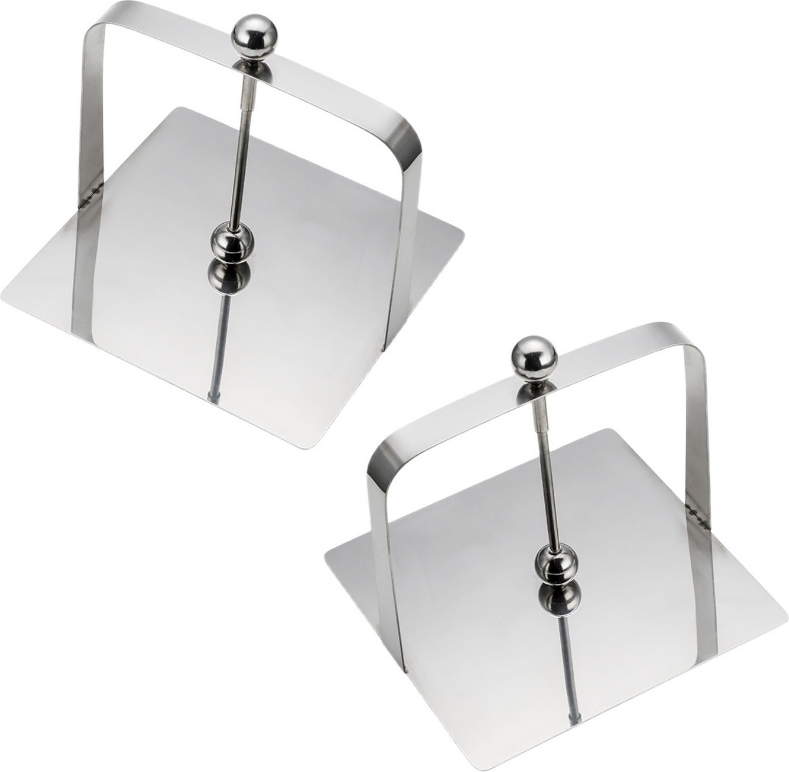 BAYLI 2er Set Serviettenhalter aus Edelstahl | 2-Stück Serviettenhalter mit Gewicht | 13,4 x12 x 13,4cm Serviettenständer mit Beschwerer | Serviettenspender - Serviettenbox | massiver Tischserviettenhalter