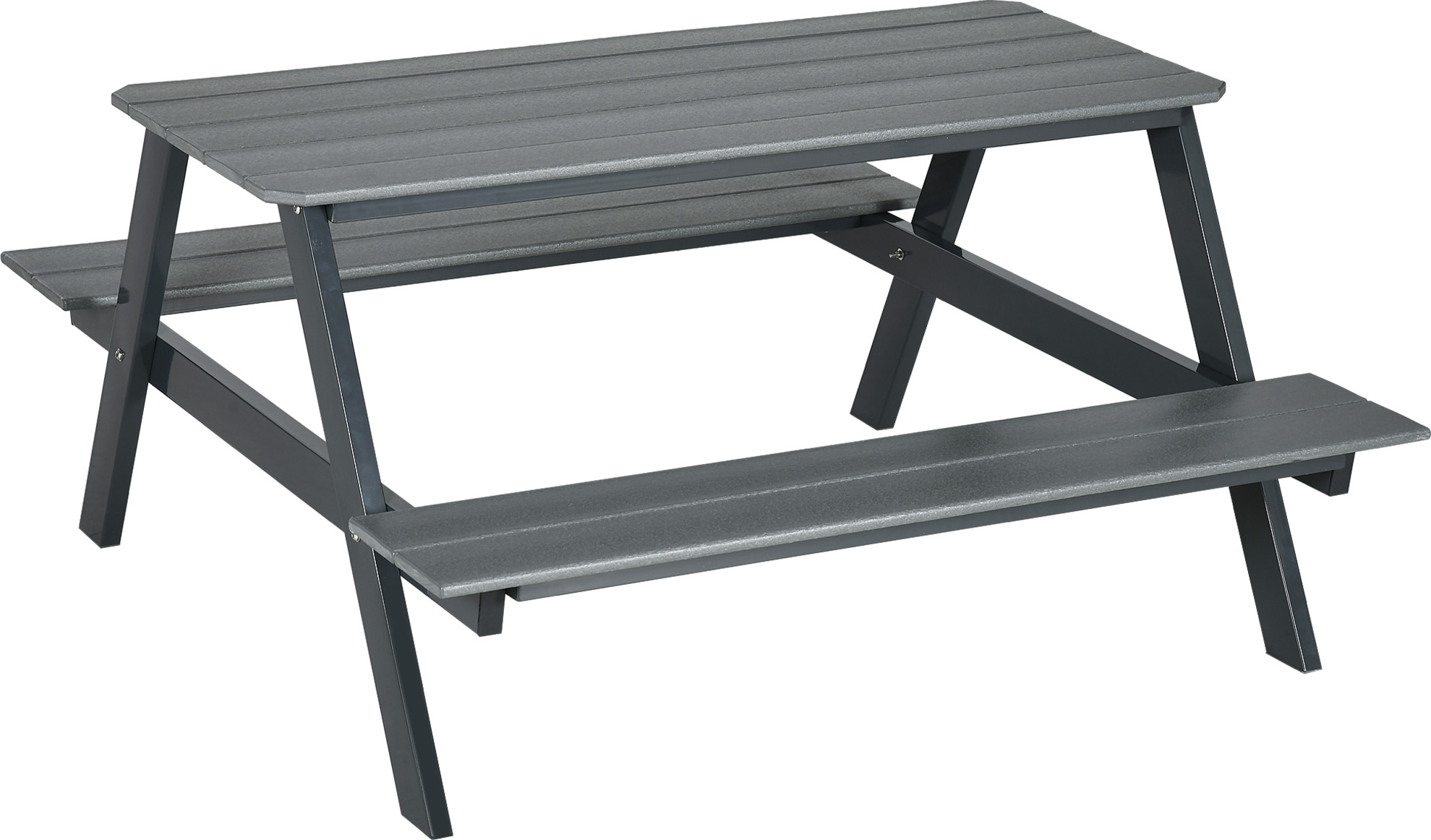 Outsunny záhradná súprava pivného stanu 2 v 1 dizajnový pivný stôl s 2 pivnými lavicami, stanový set na sedenie pre záhradu a terasu, HDPE, 150 x 140 x 74 cm, tmavo sivá