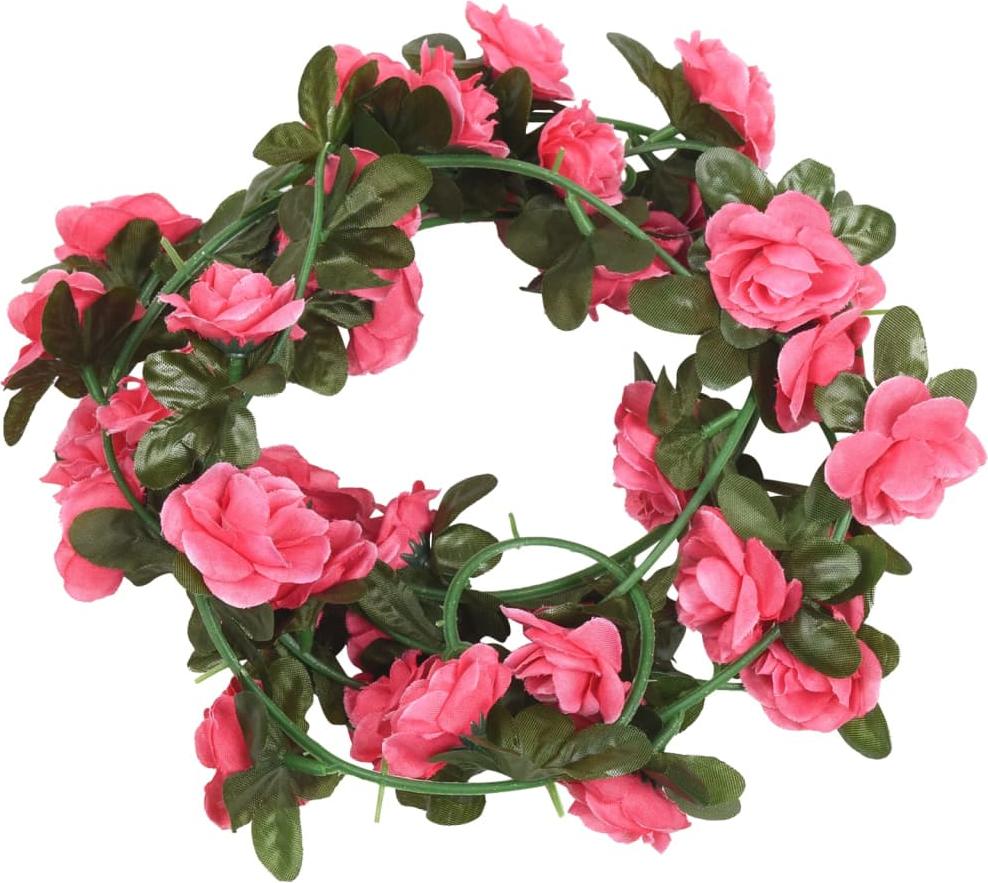 vidaXL Blumengirlanden Blumen 6 Stk. Rosa 240 cm 359068