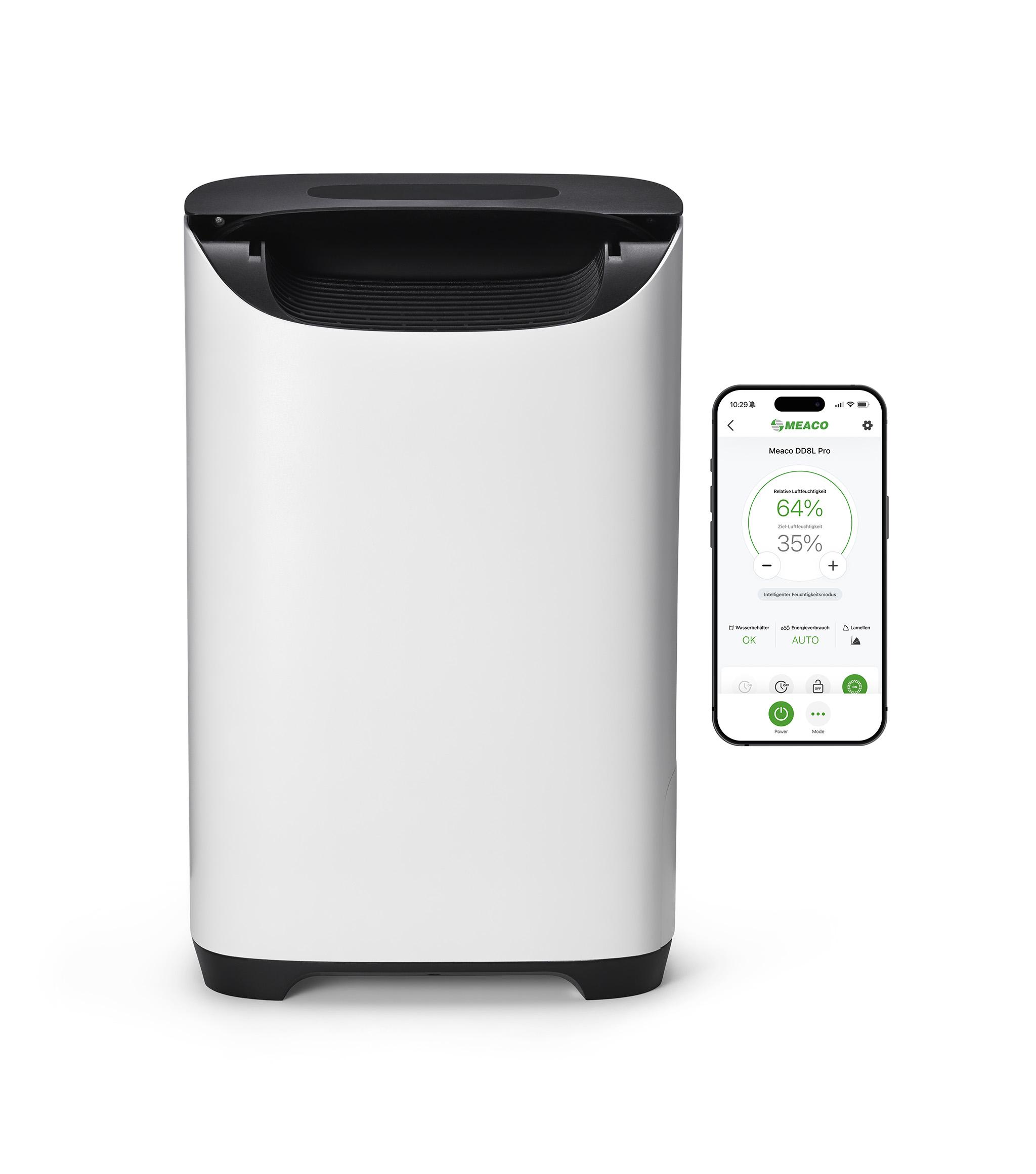 Meaco DD8L Pro Adsorptionstrockner, 8 l/Tag, ab 40 dB, Mit smarter App kompatibel