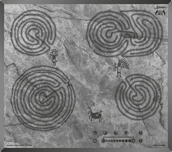 Kaiser KCT 6715 F Ära Sehr Exklusives Kochfeld Autark 60cm mit Höhlenmalereimotiv 4 High-Light Kochzonen KCT 6715 FI Ära