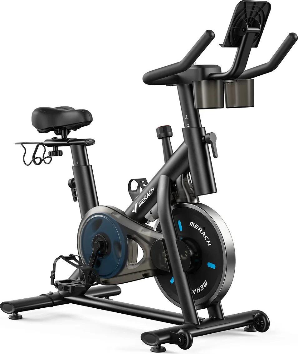 MERACH S26B2 Magnetický cvičebný bicykel s držiakom na činky