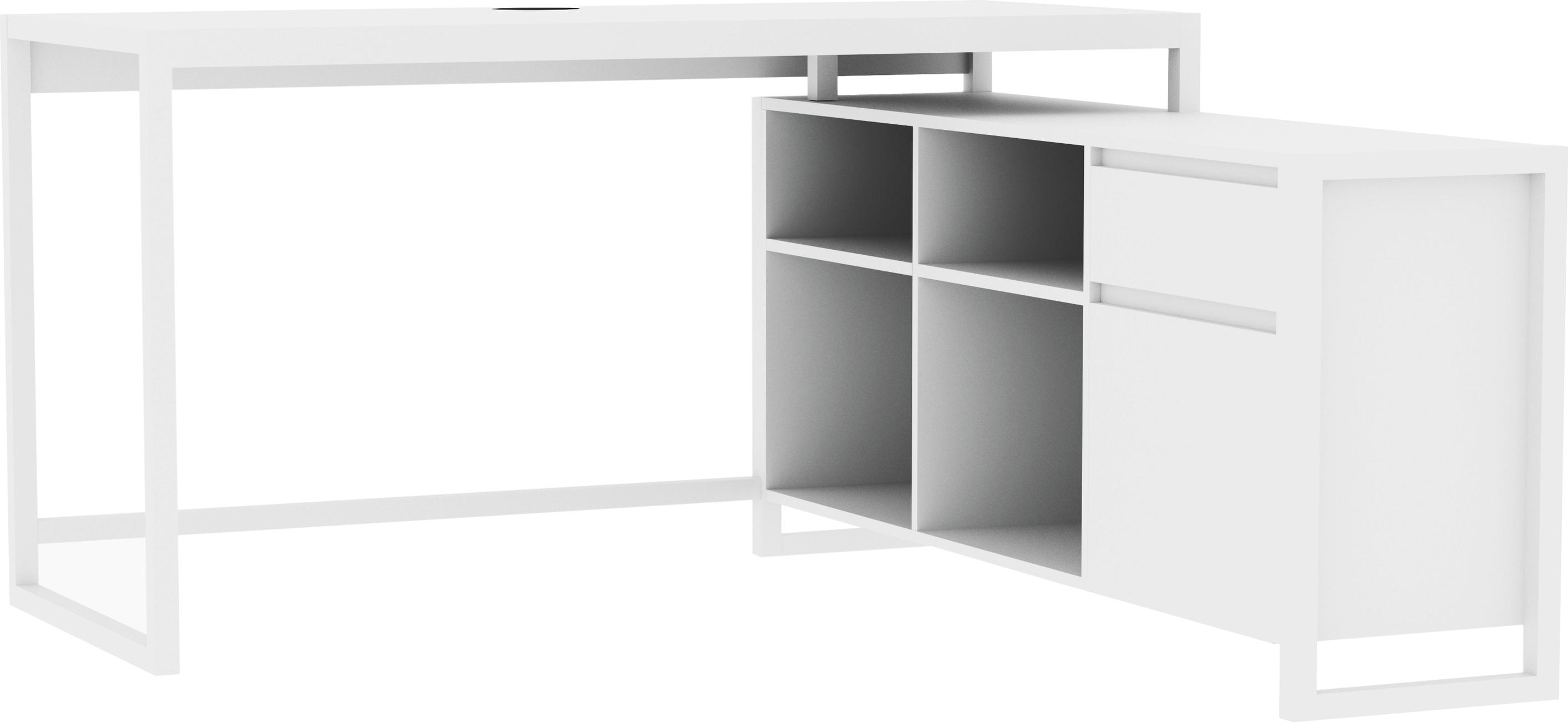 Eckschreibtisch >Denver< in weiß - 139x75x139cm (BxHxT)