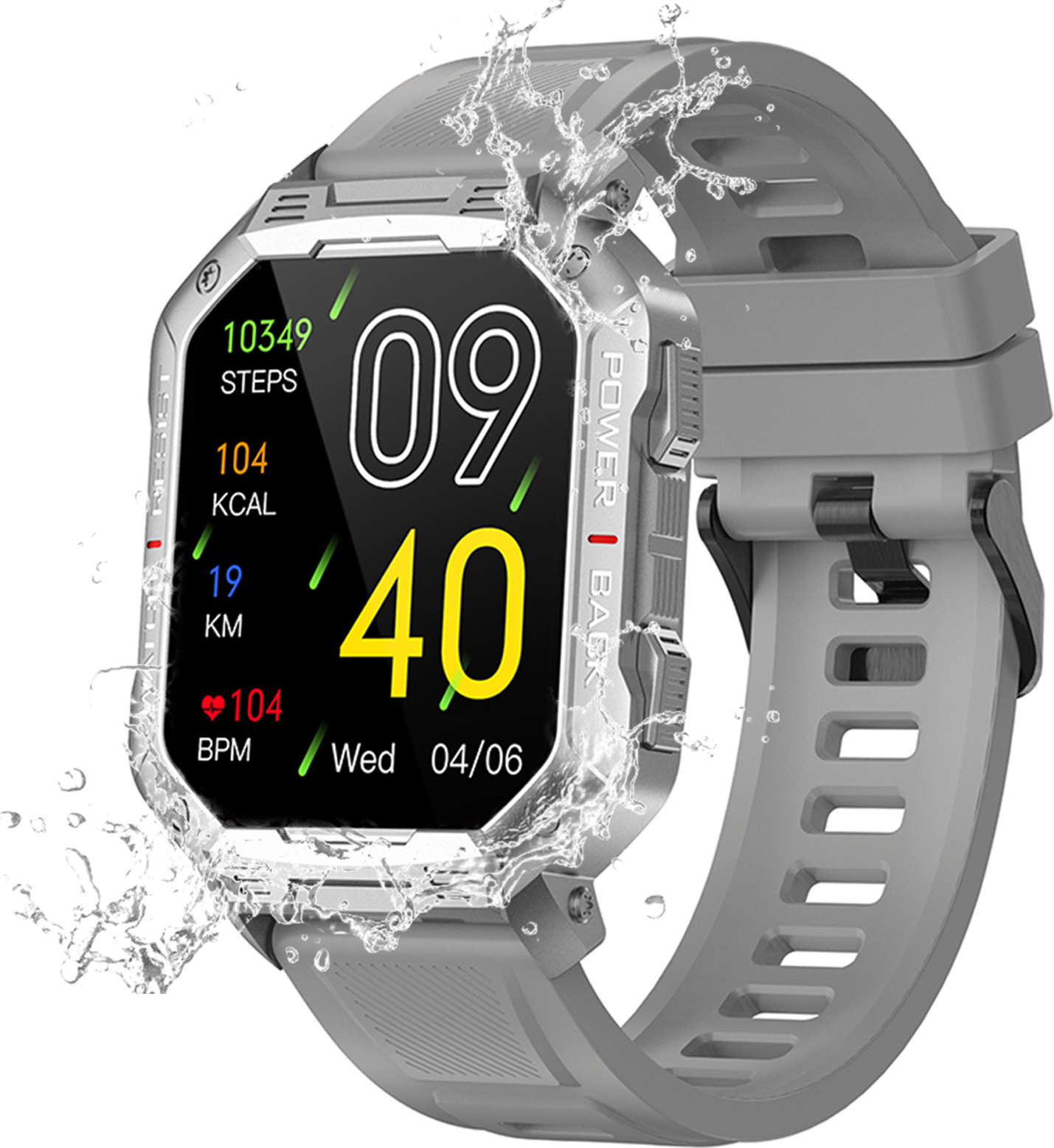 MODFU Herren Militär-Smartwatch – Outdoor-Sport-Smartwatch mit Anruf- und Anrufannahmefunktion, Fitnessuhr mit Blutsauerstoff-, Herzfrequenz- und Schlafüberwachung