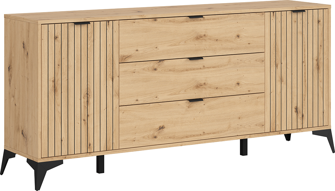 Buffet Mao mit 3 Schubladen und 2 Türen, Holzoptik, 180cm