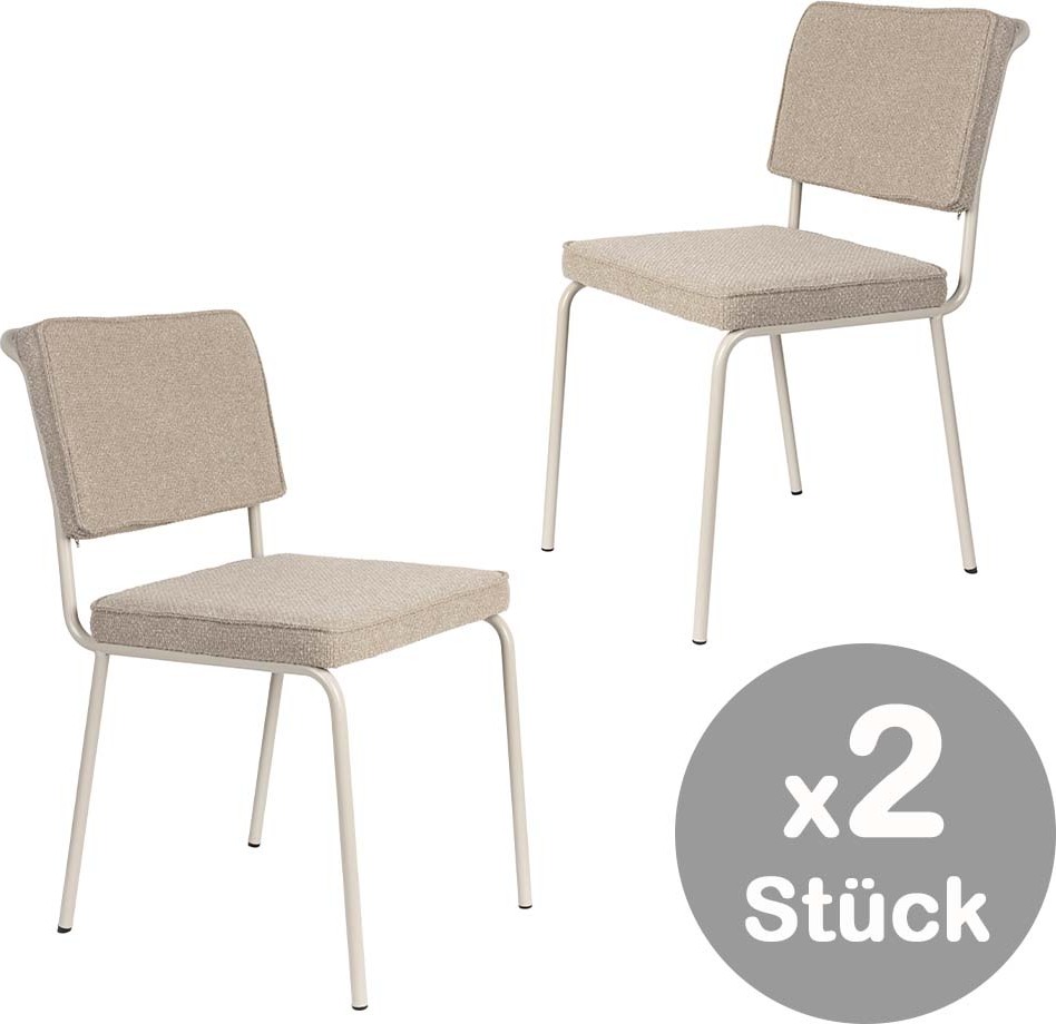 Stuhl Esszimmerstuhl Polsterstuhl BUDDY von ZUIVER in beige 2x 1100553