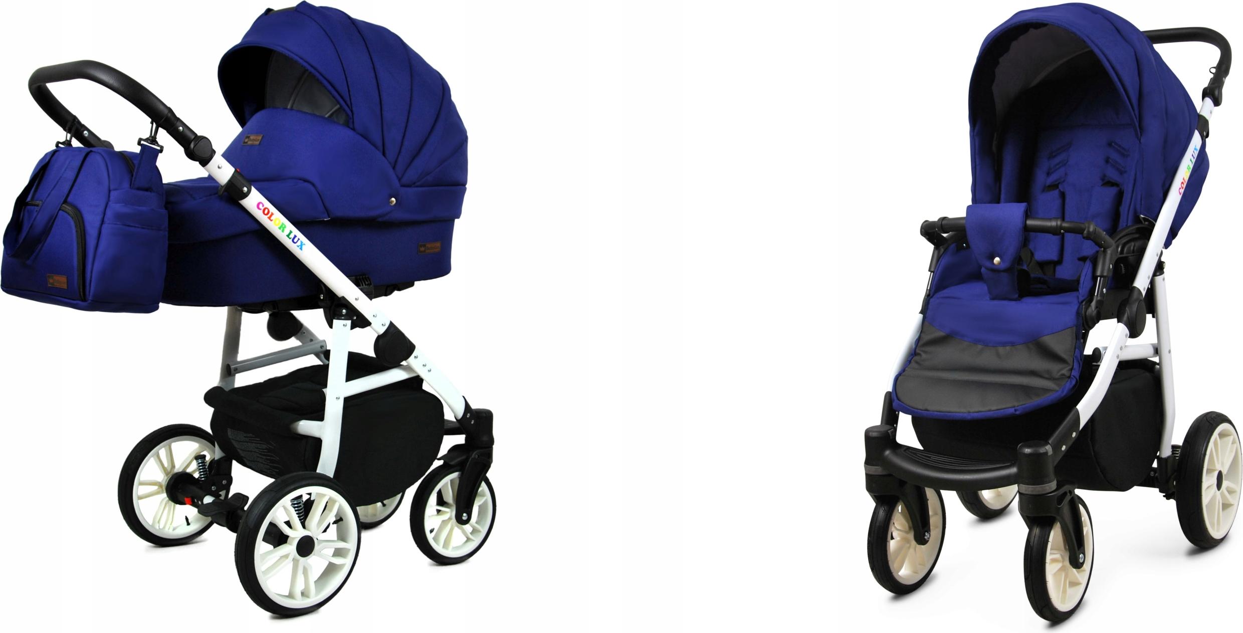 BabyLux Color Lux | 2in1 Kinderwagen Set | Sailor Blue | Kombikinderwagen | Kinderwagenset | Bu
