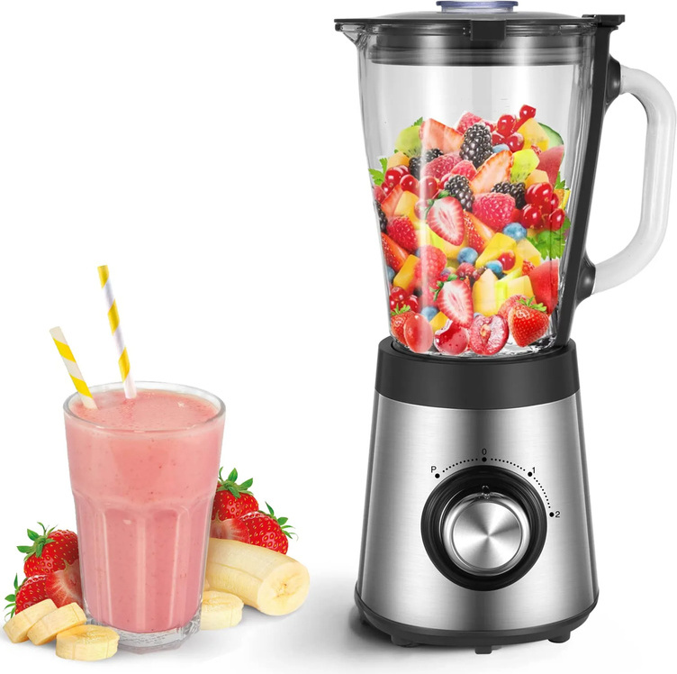 Fine Life Pro Standmixer Mixer Smoothie Maker mit 1,5 L Mixbehälter, Standmixer Hochleistungsmixer mit 4 Klingen, Smoothie Mixer, Blender mit Impuls/Ice-Crush Funkt KF-HTCXN-10