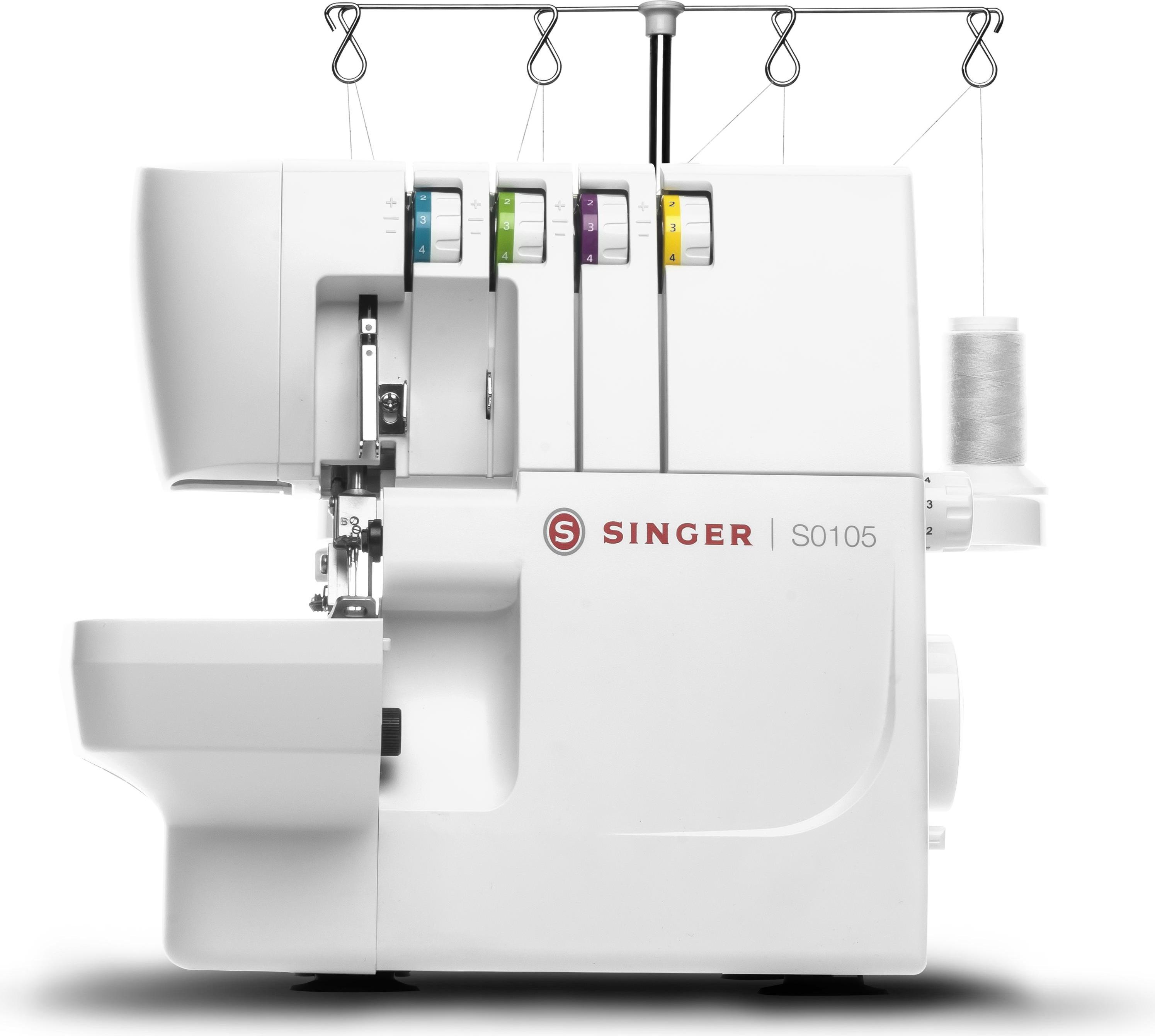 SINGER S0105, Weiß, Overlock-Nähmaschine, Overlock, 1300 SPM, Variabel, Elektro