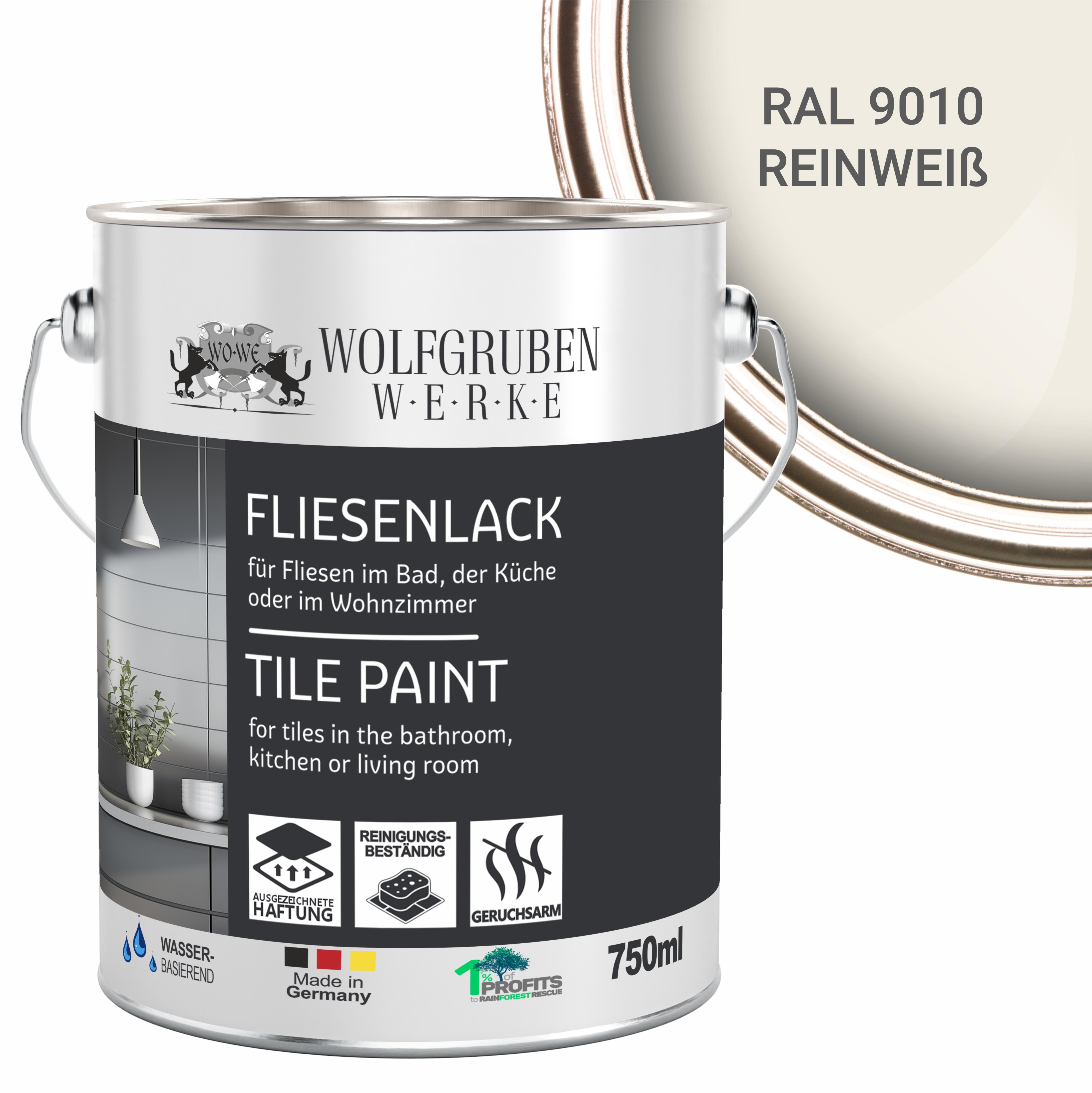 Fliesenlack Fliesenfarbe Wandfliesen WO-WE W713 Reinweiß ähnl. RAL 9010 - 2,5L