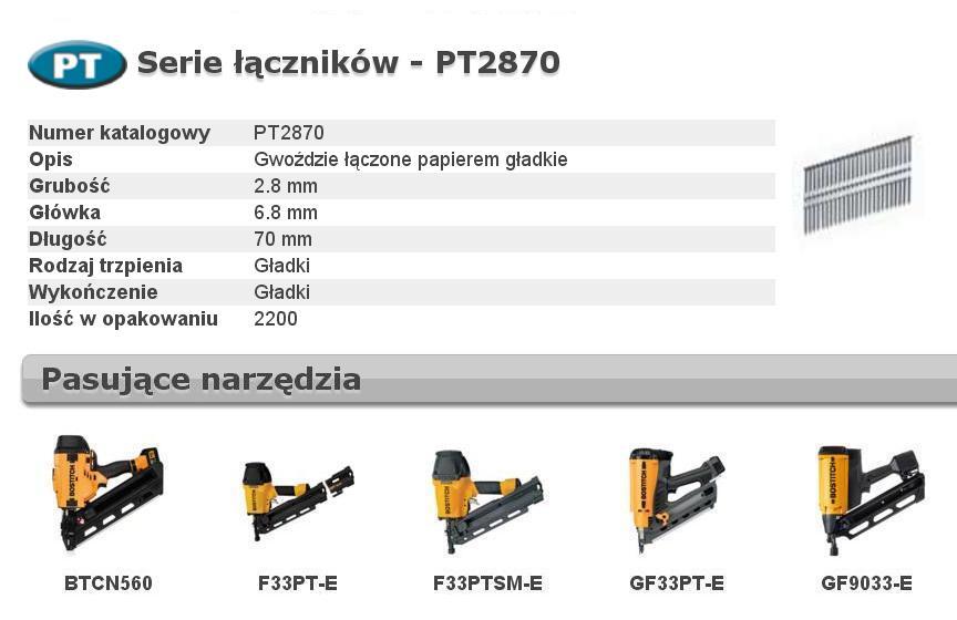 BOSTITCH-NÄGEL PT 33` 2,8 x 70 mm 2200 Stk. Bostitch-PT2870