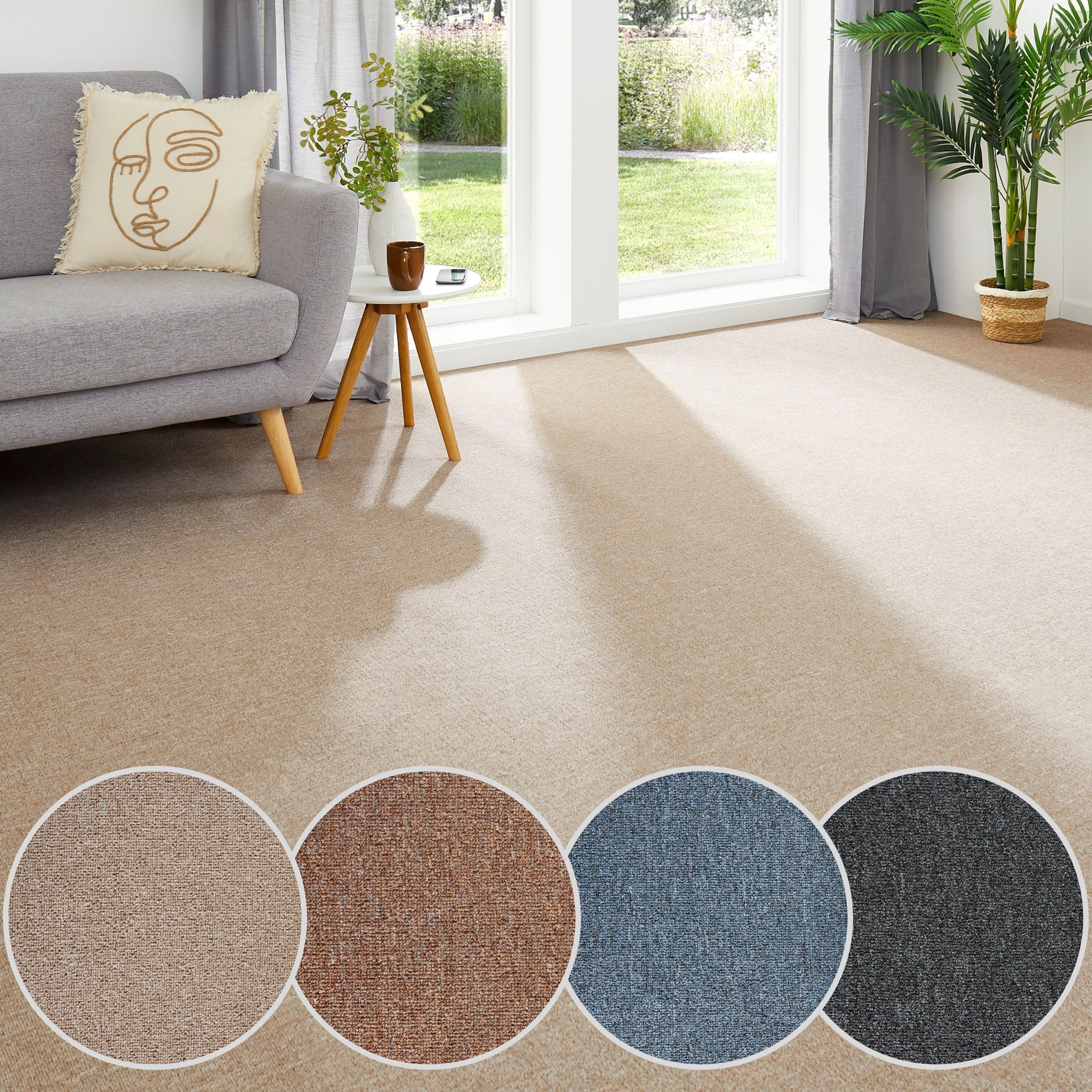 Teppichboden Auslegware Beige 200 x 300 cm Meterware