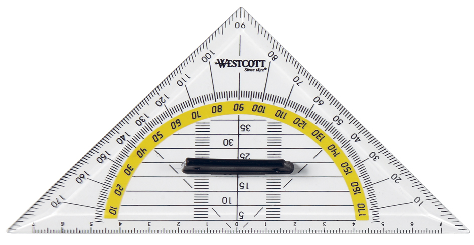 WEDO Geodreieck Hypotenuse 160 mm mit abnehmbarem Griff 