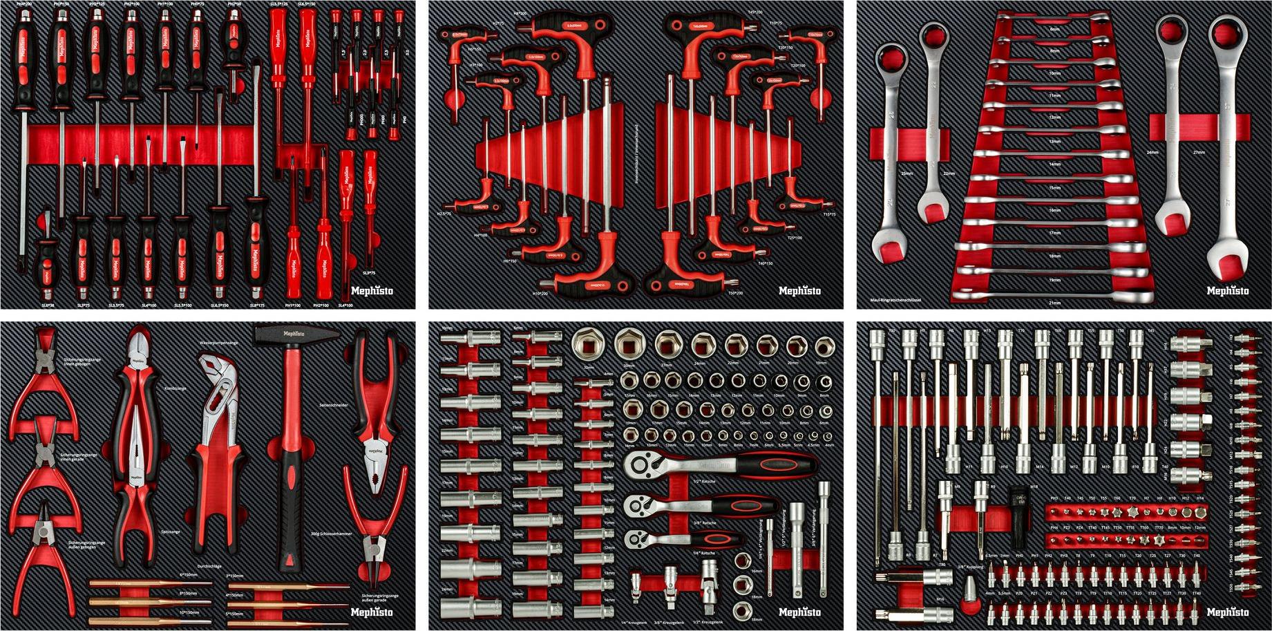 Mephisto Werkzeugwageneinlage Set Handwerker Set mit allem für den handwerklichen Bereich
