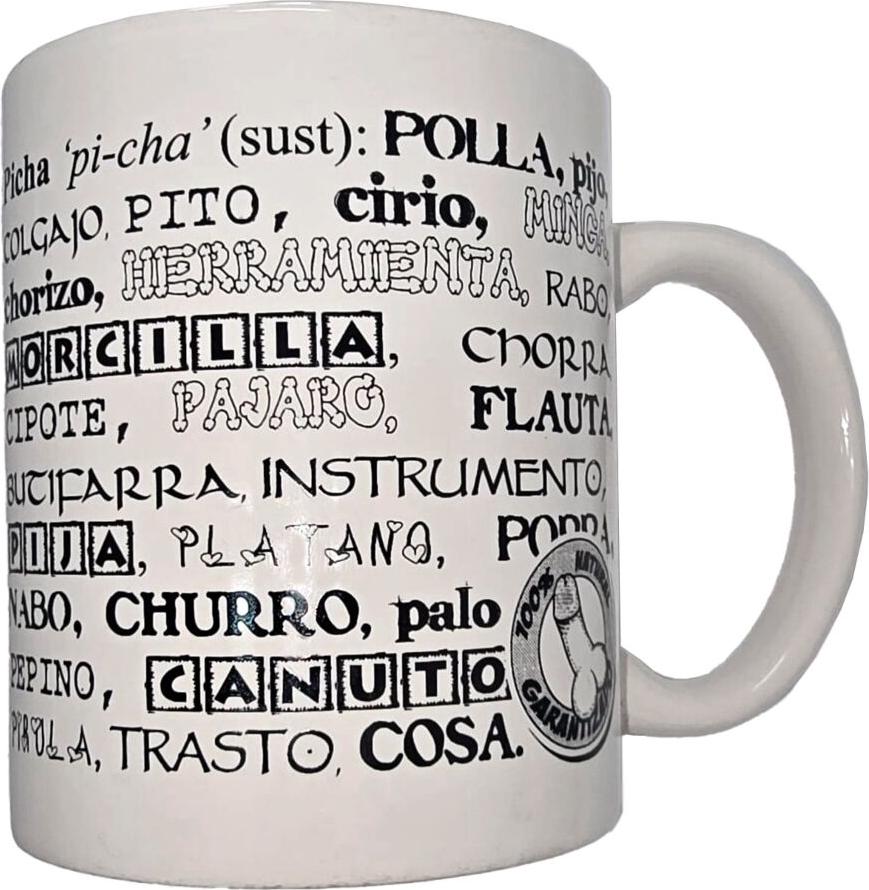 Diablo Picante - Weisser Becher Mit Penissynonymen 370 Ml D-244768