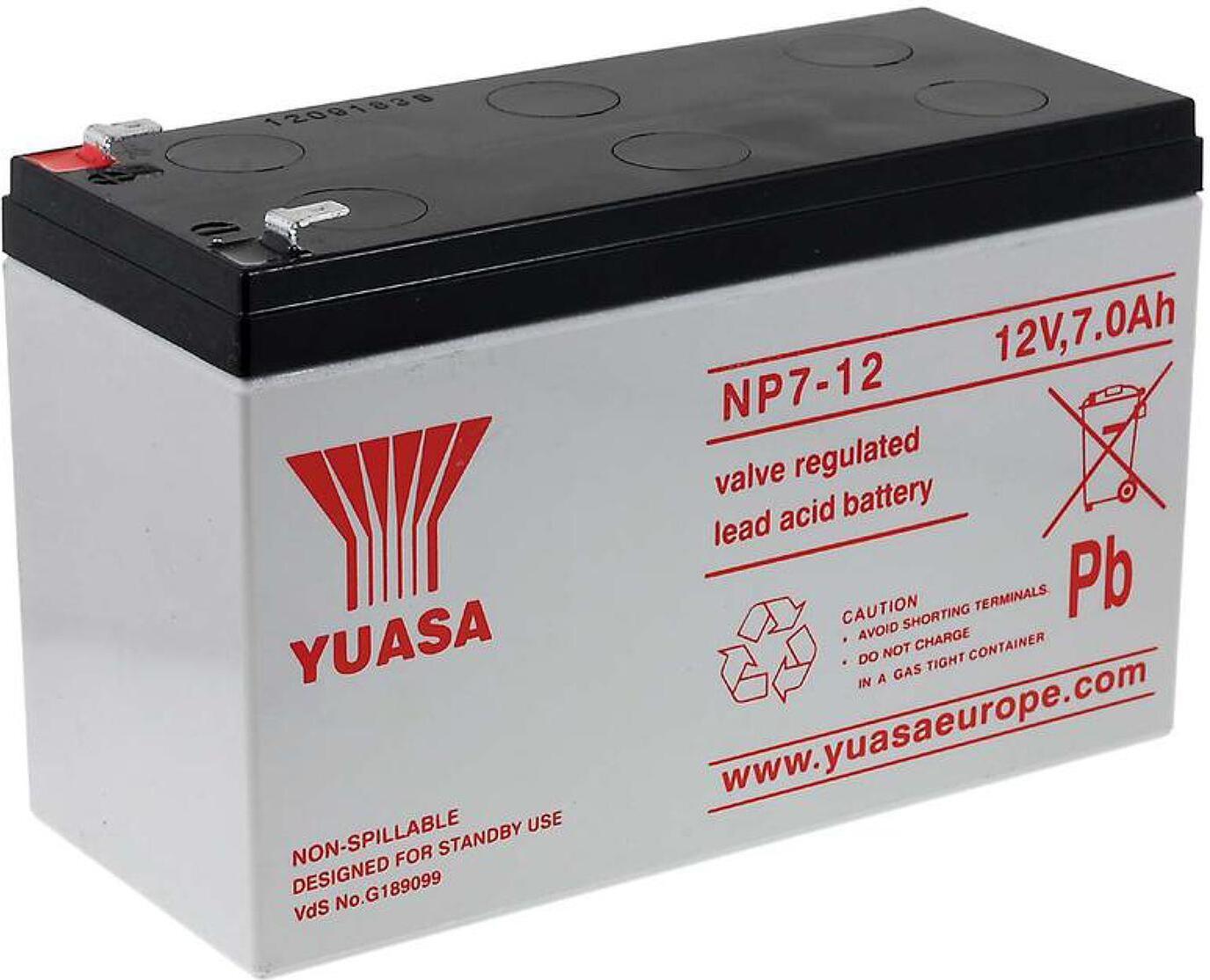 YUASA Ersatzakku für Rollstühle Elektrofahrzeuge Elektro-Scooter Kinderfahrzeuge 12V 7Ah G1.86.YUA.2.15E