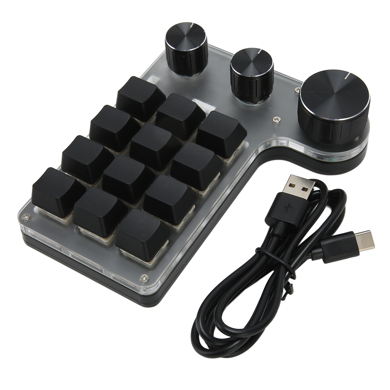 Cocosity mechanische Tastatur mit 12 Tasten,Mechanische Mini-Makro-Tastatur,Programmierbare Makro-Tastatur,Einhändig programmierbare mechanische Tastatur,Makro-Tastatur,Mechanische Einhand-Gaming-Tastatur