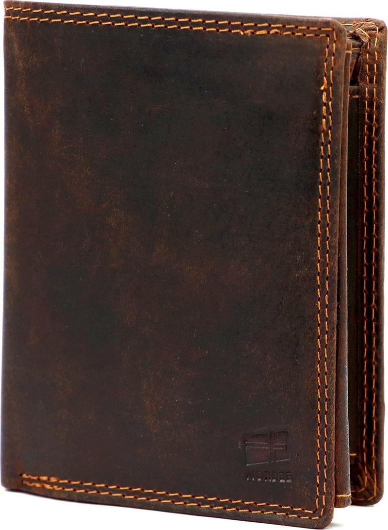 Geräumige, faltbare Herren-Geldbörse aus Leder von Nordee