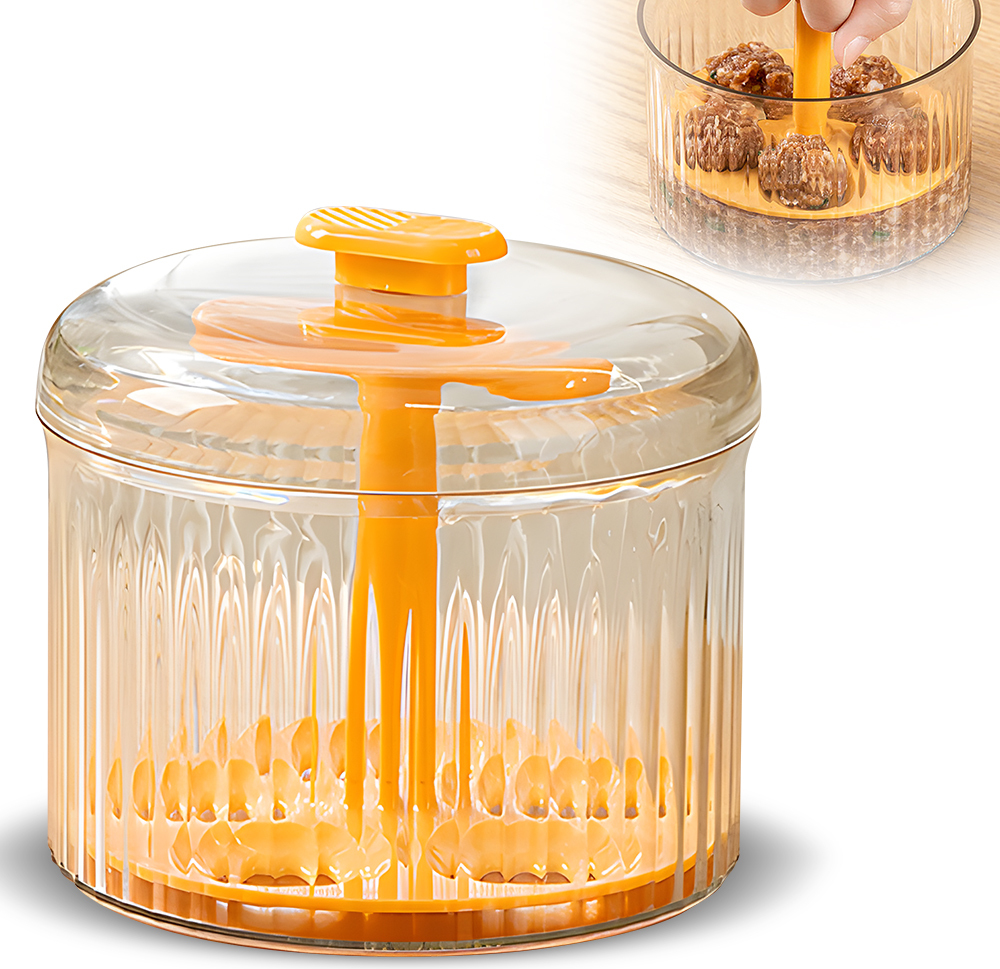 KKmoon Durchscheinender Fleischbaellchen-Maker C 5 Baellchen, Fleischbaellchen-Maker-Werkzeug, Fleisch-Gefrierbehaelter, DIY-Handbuch, Fleischbaellchen-Maker fuer das Kochen in der Kueche